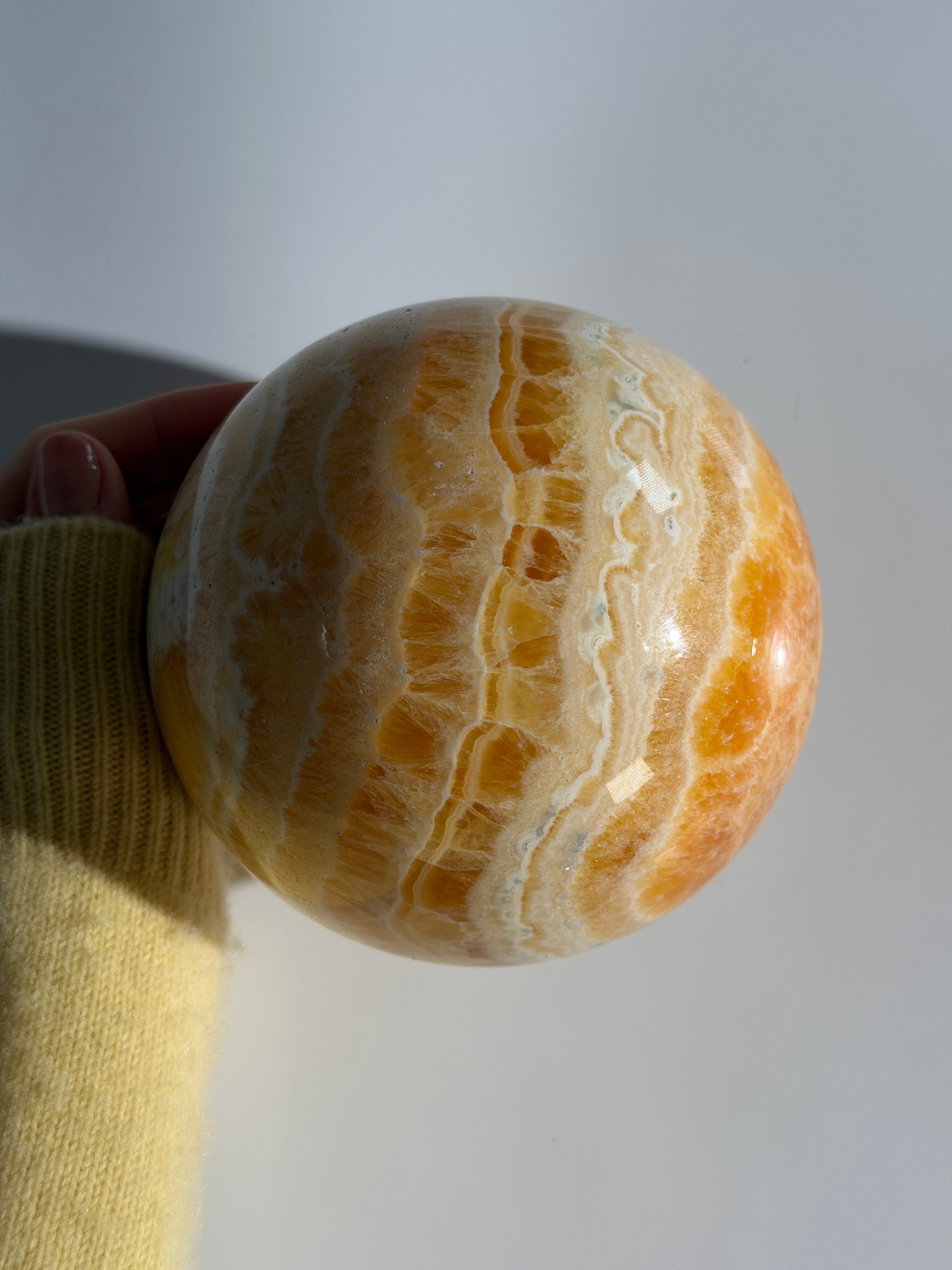 Orangen Calcit Kugel XL | Unikat