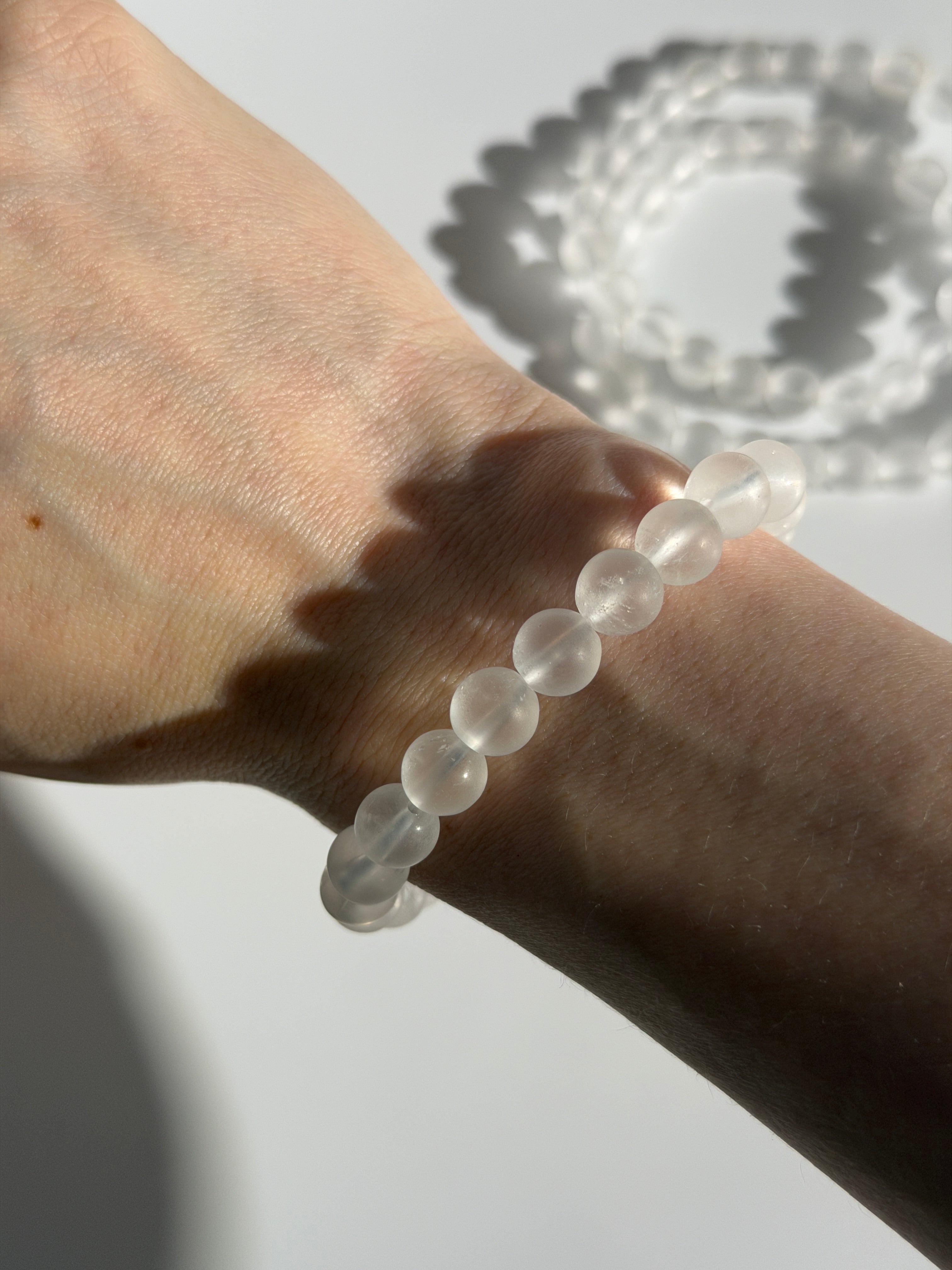 Bergkristall Kugelarmband Matt