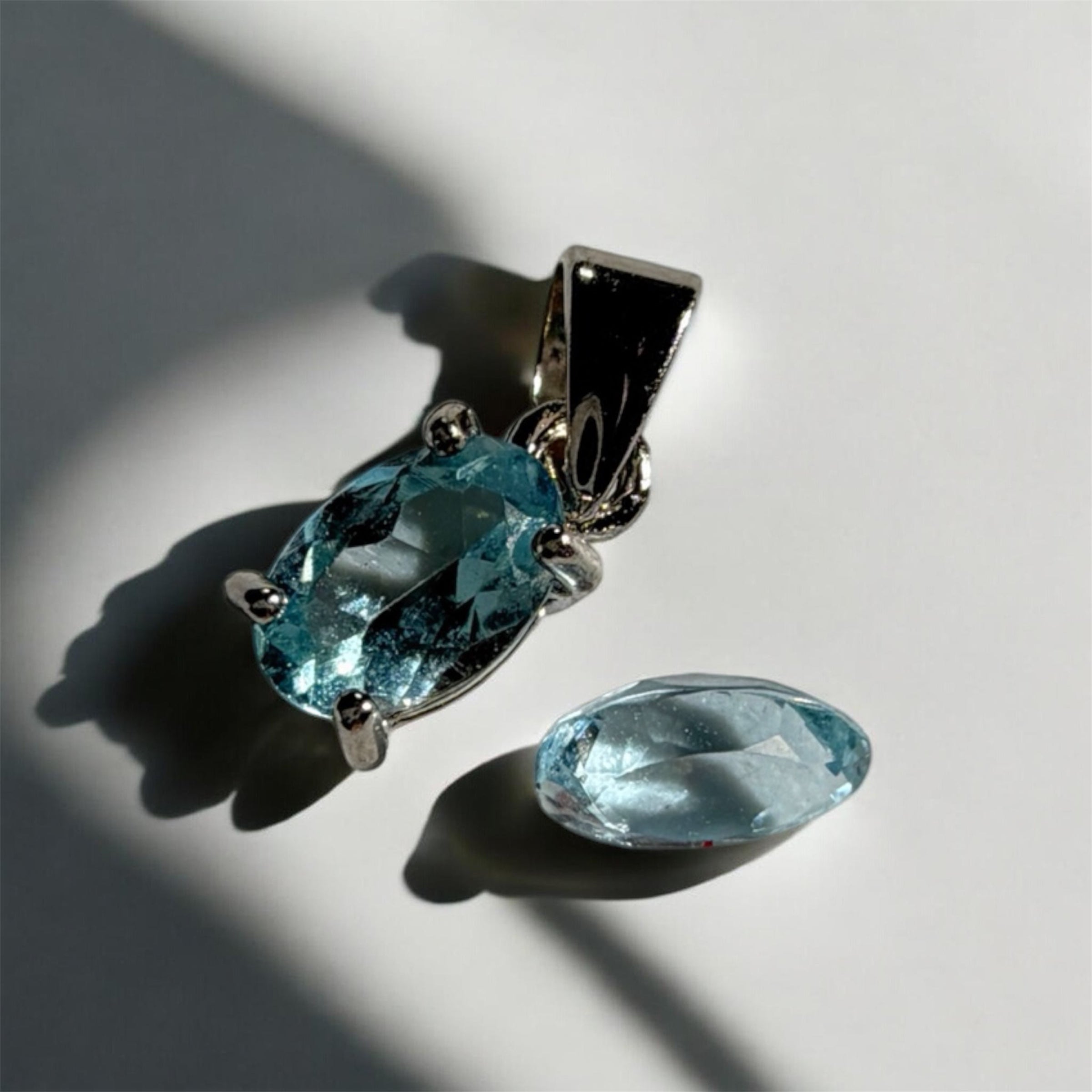 Aquamarin Anhänger | 925 Sterling Silber