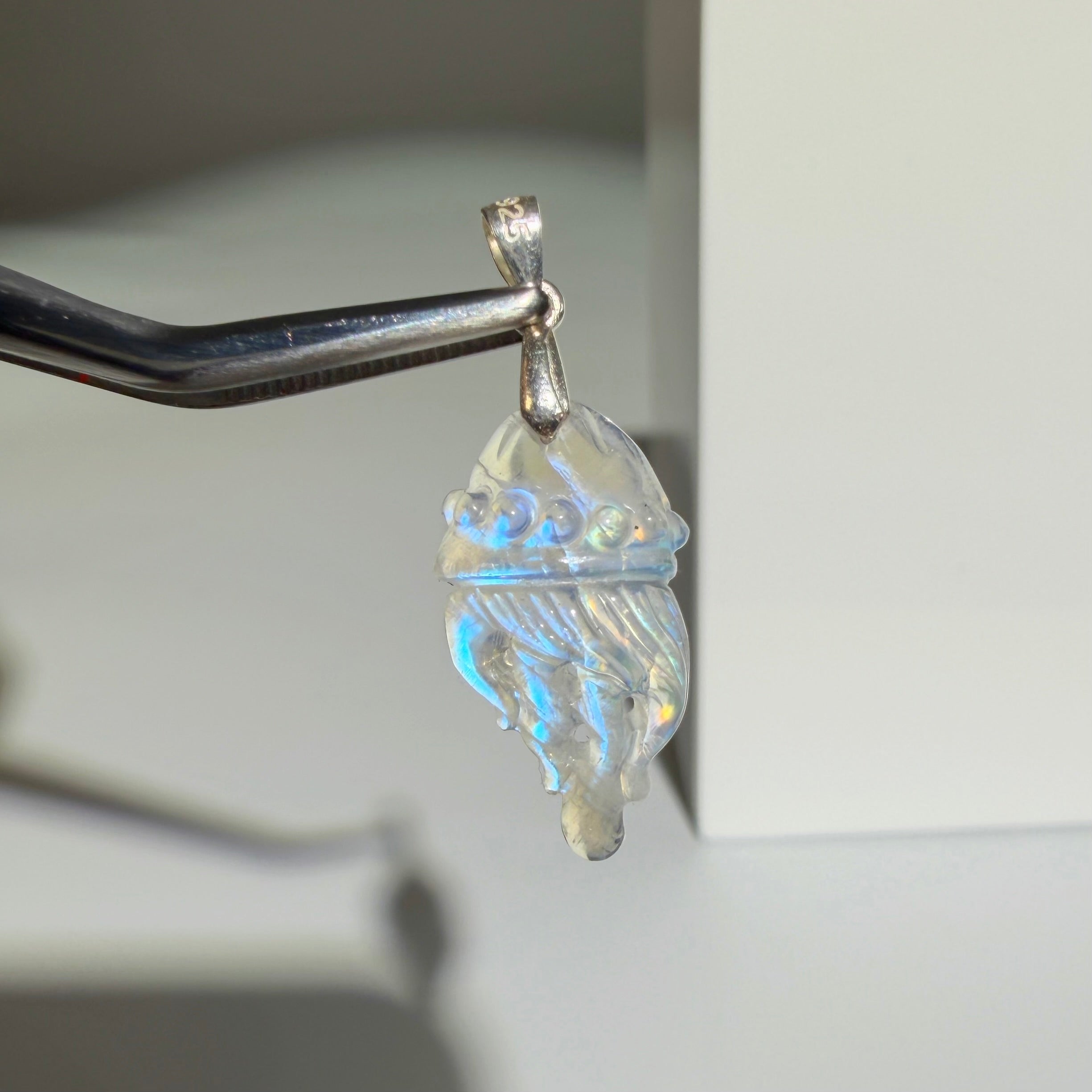 Mondstein Anhänger - Qualle | High Quality | 925 Sterling Silber