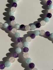 Edelsteintrio mit Aquamarin Kugelarmband