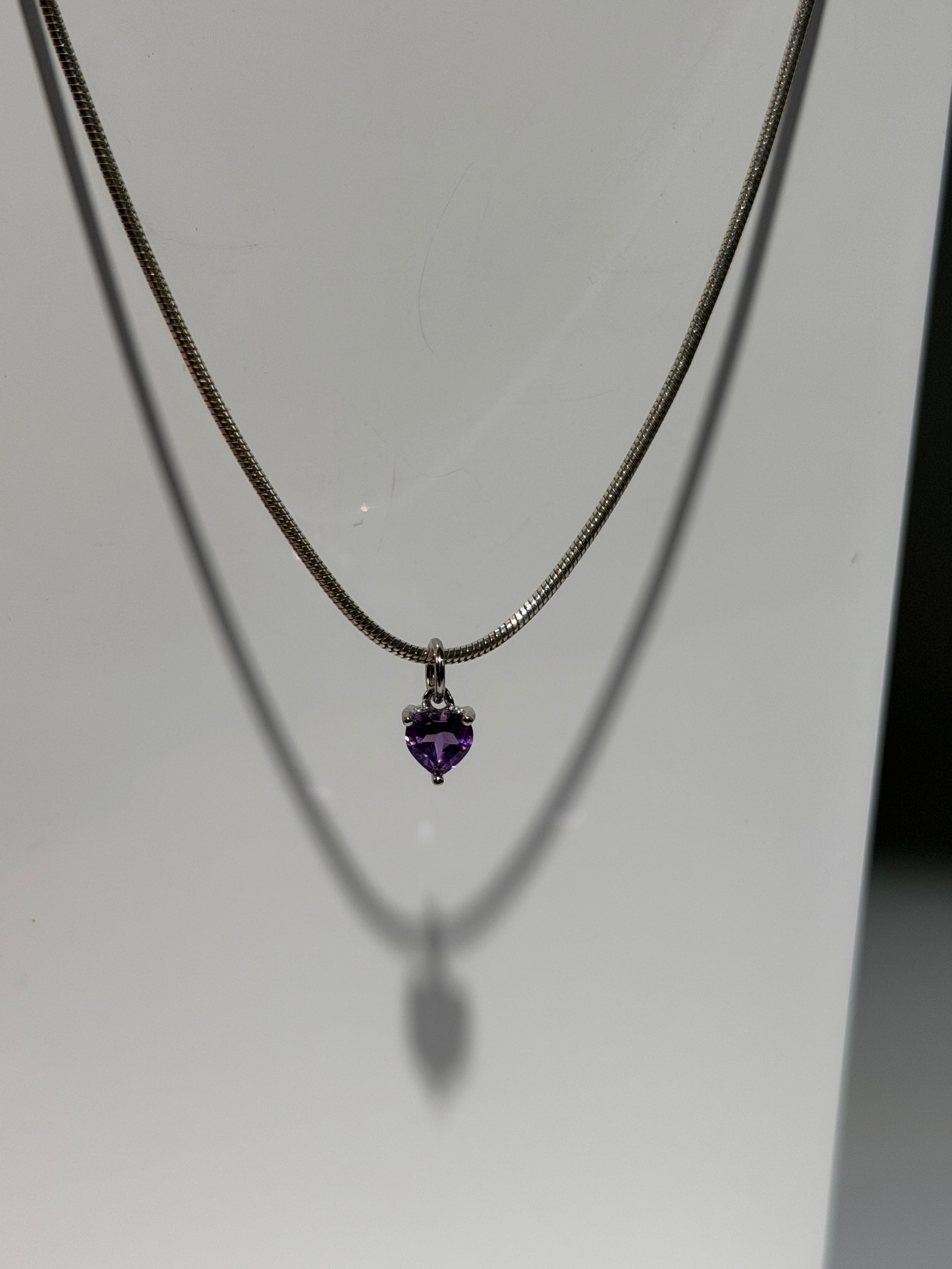 Amethyst Anhänger - Heart | 925 Sterling Silber