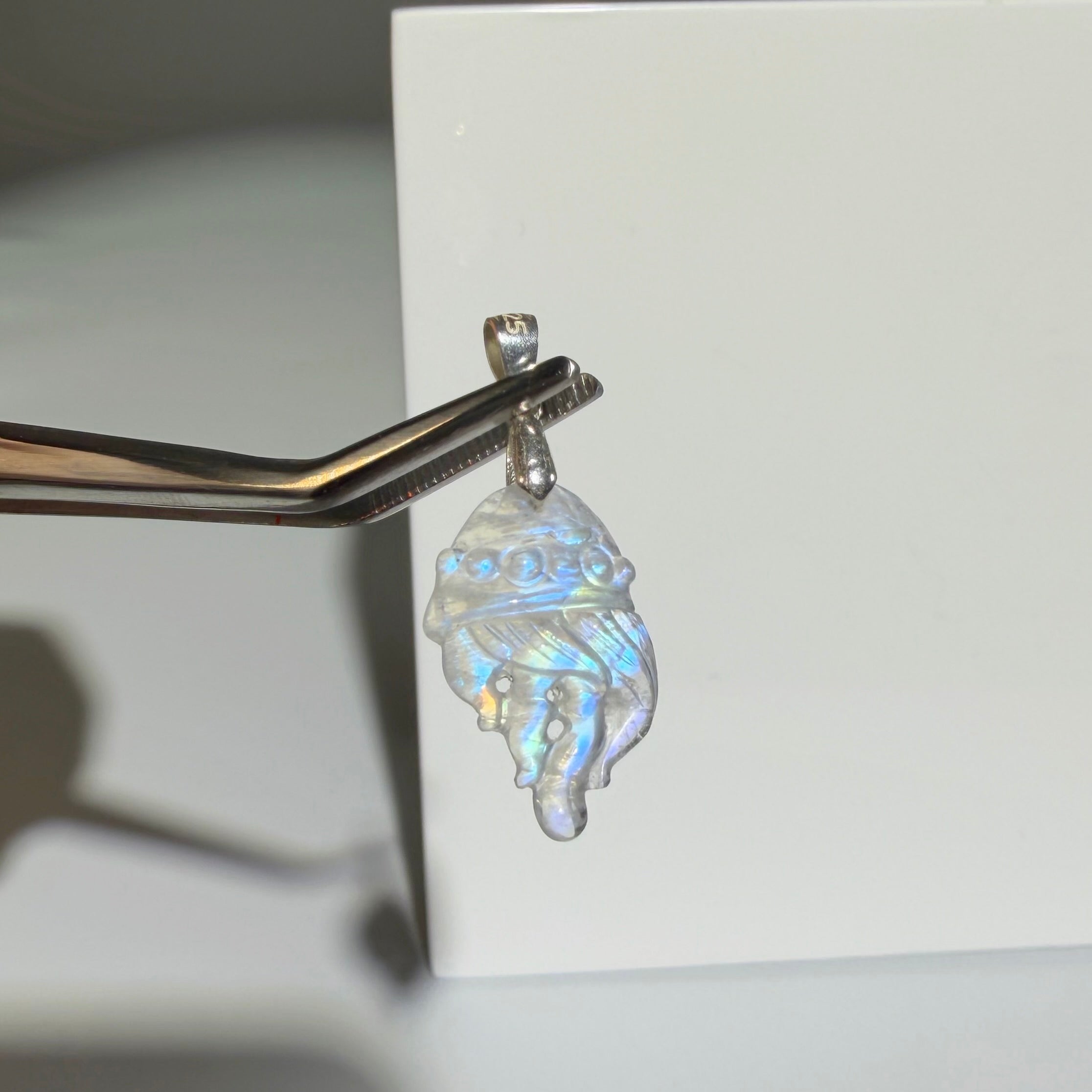 Mondstein Anhänger - Qualle | High Quality | 925 Sterling Silber