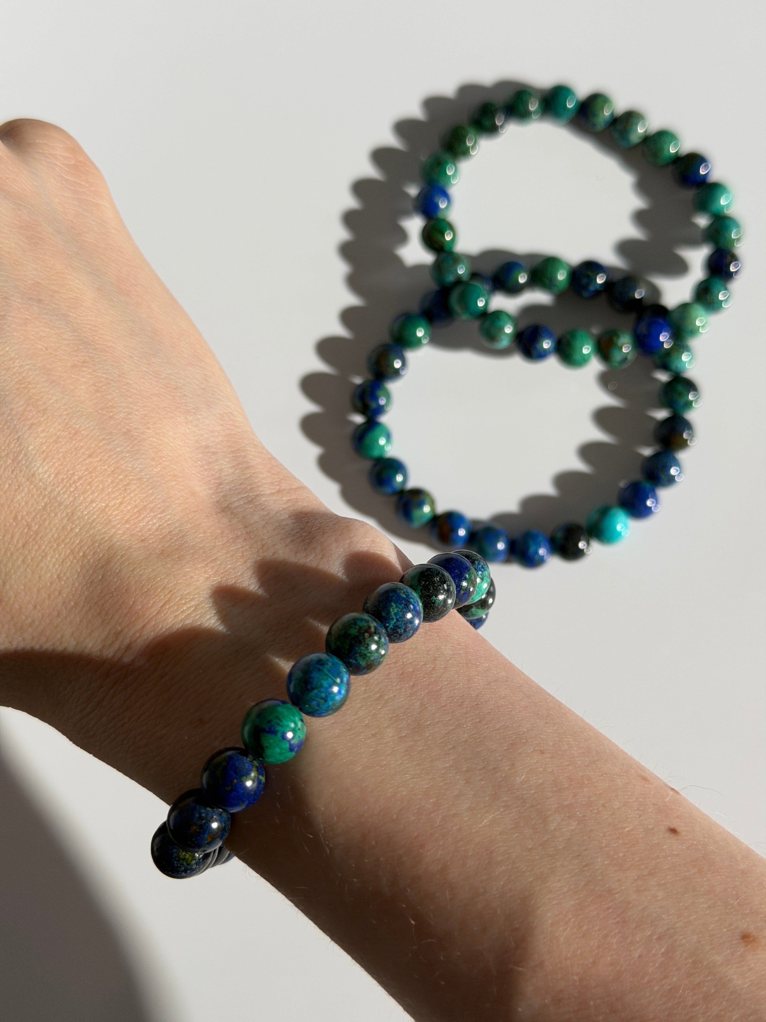 Azurit mit Malachit Kugelarmband