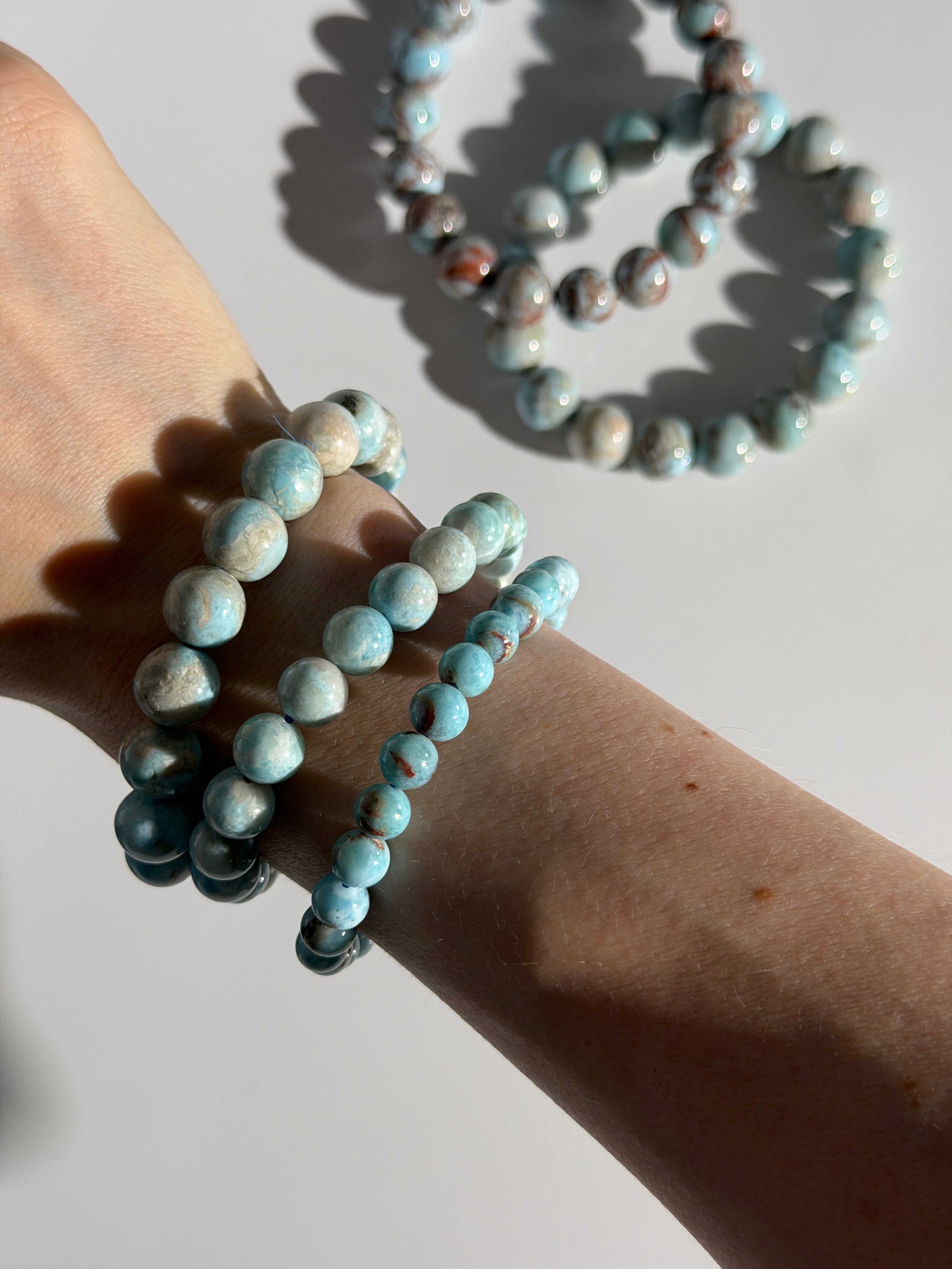 Larimar Kugelarmband