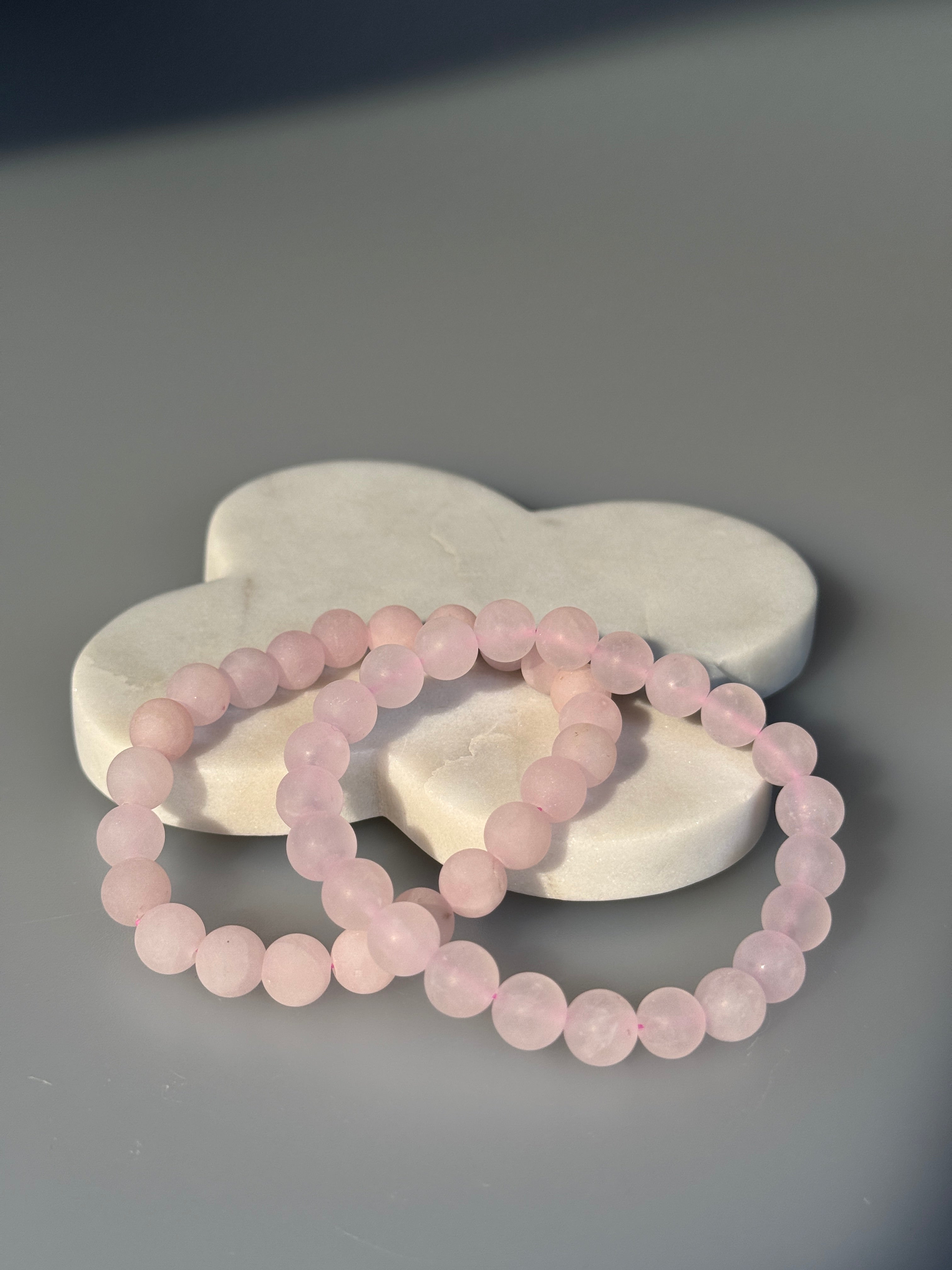 Rosenquarz Matt Kugelarmband