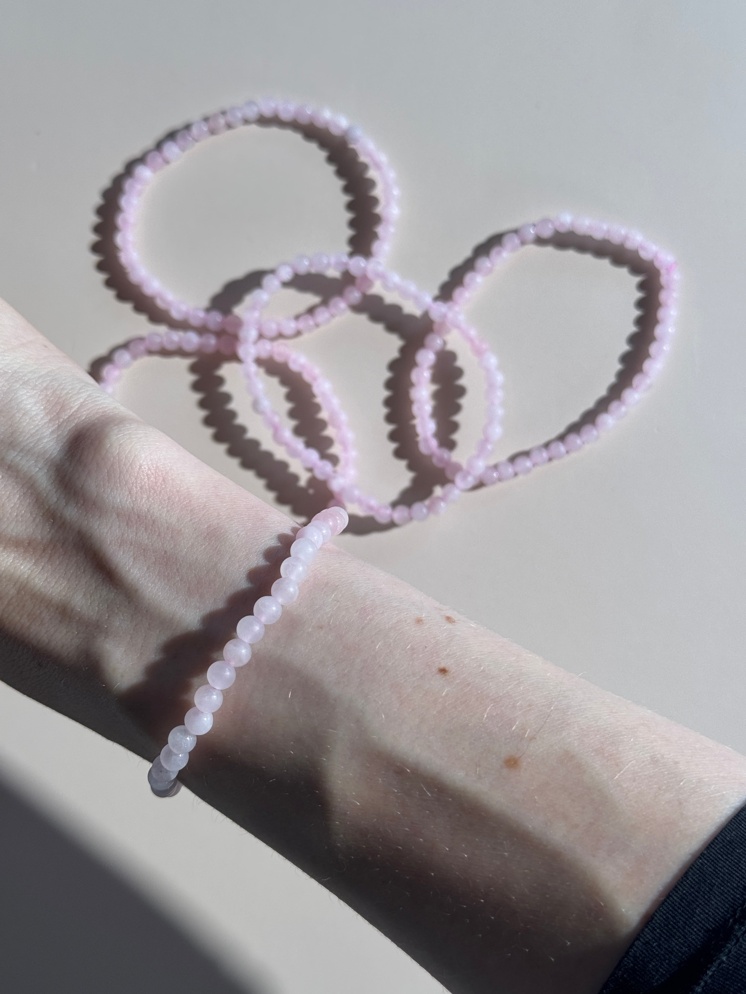 Rosenquarz Matt Slim Kugelarmband