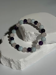 Edelsteintrio mit Aquamarin Kugelarmband