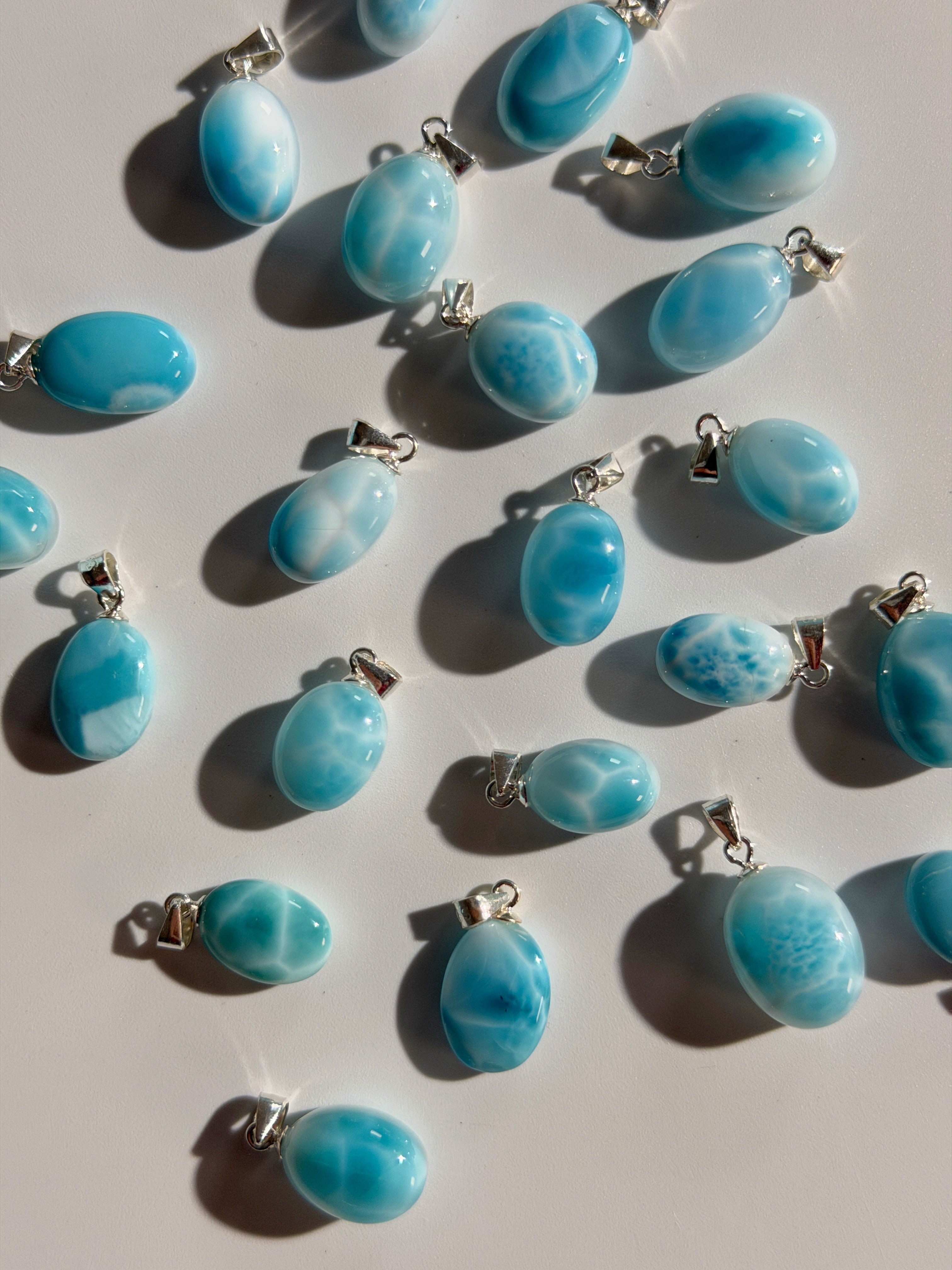 Larimar Anhänger | Freeform | 925 Sterling Silber