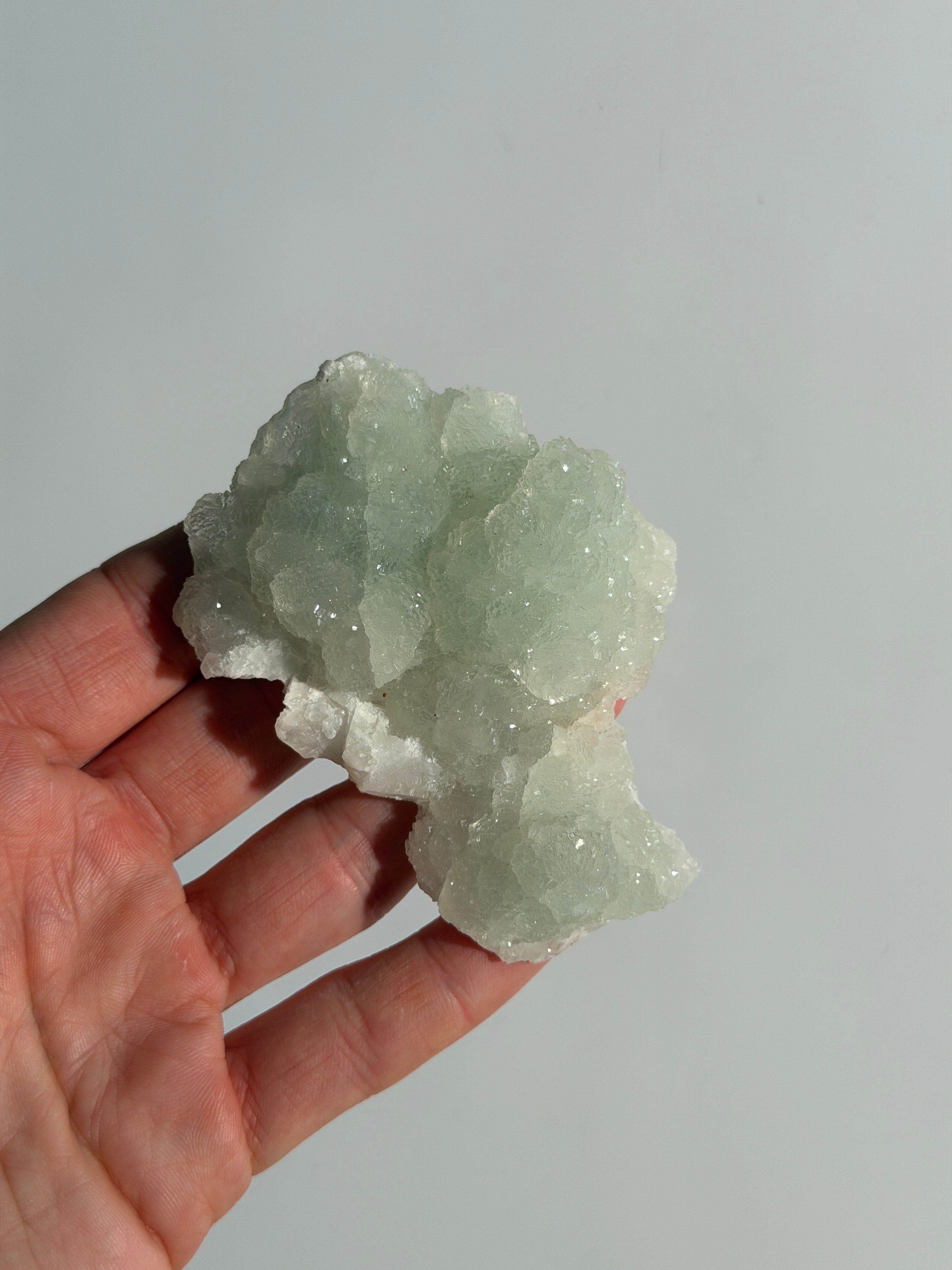 Prehnit mit Quarz Cluster | Rare