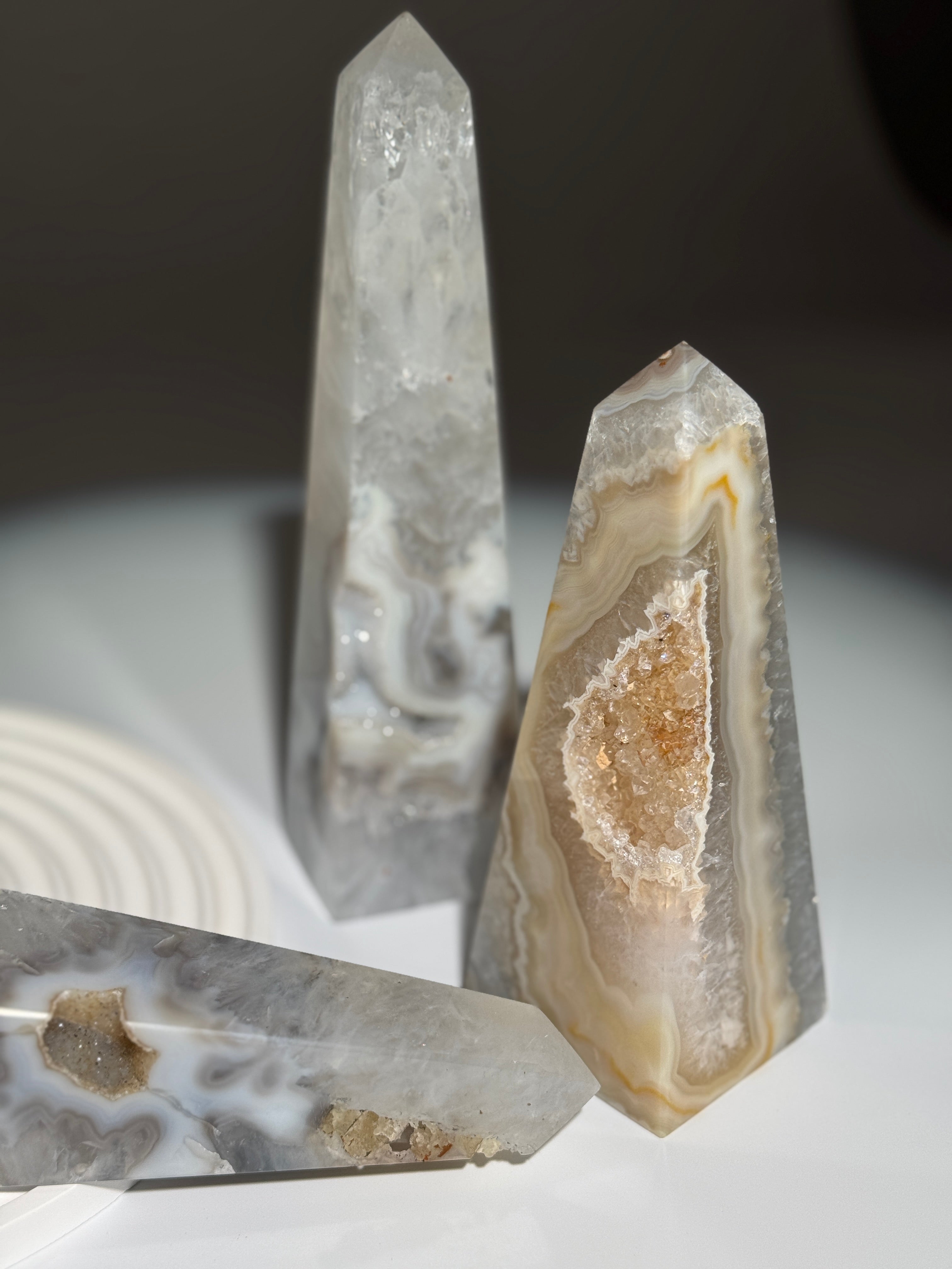 Druzy Achat Obelisk Large
