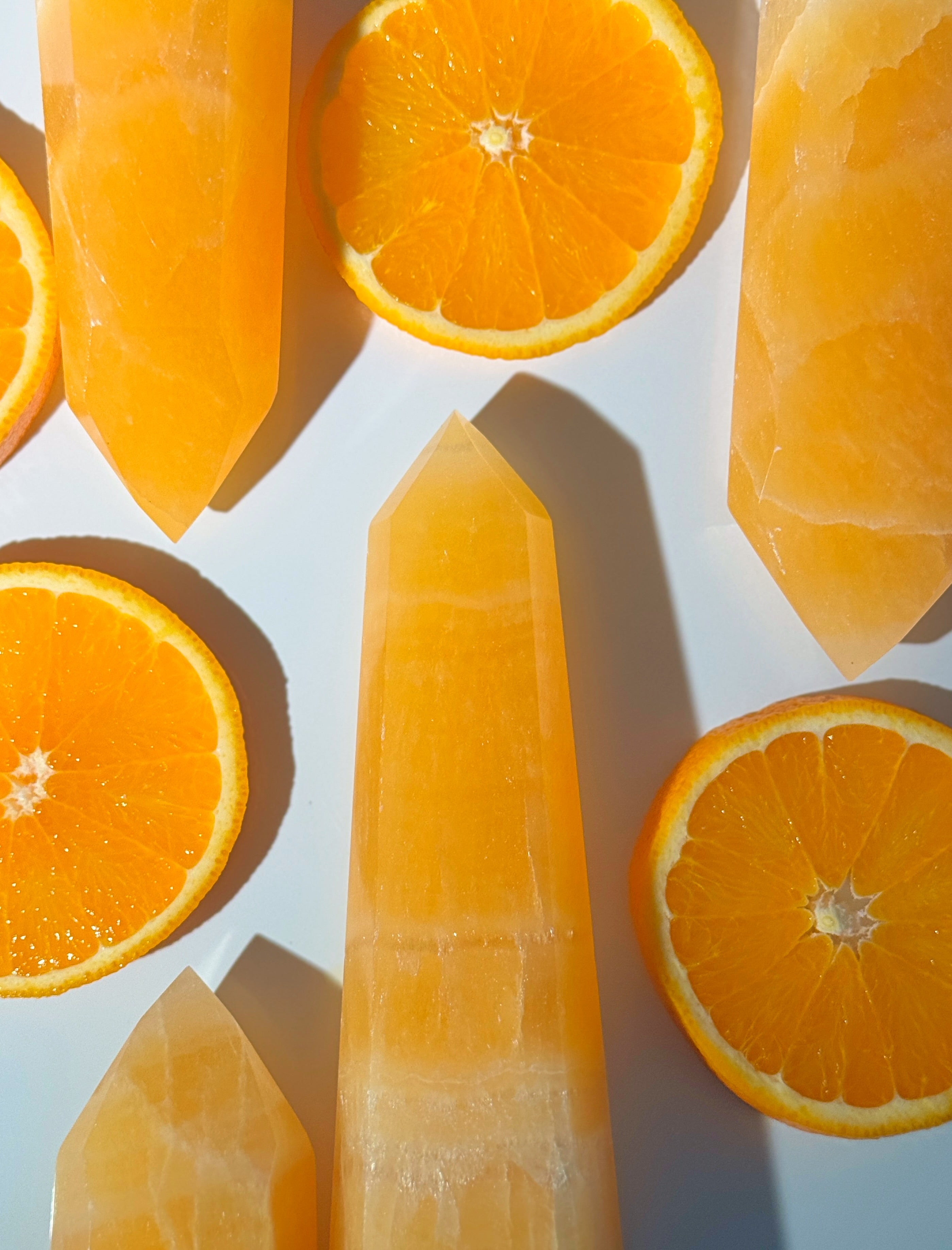 Orangen Calcit Turm | Extra Quality