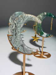 Moosachat Mond mit Sternchen | Gold
