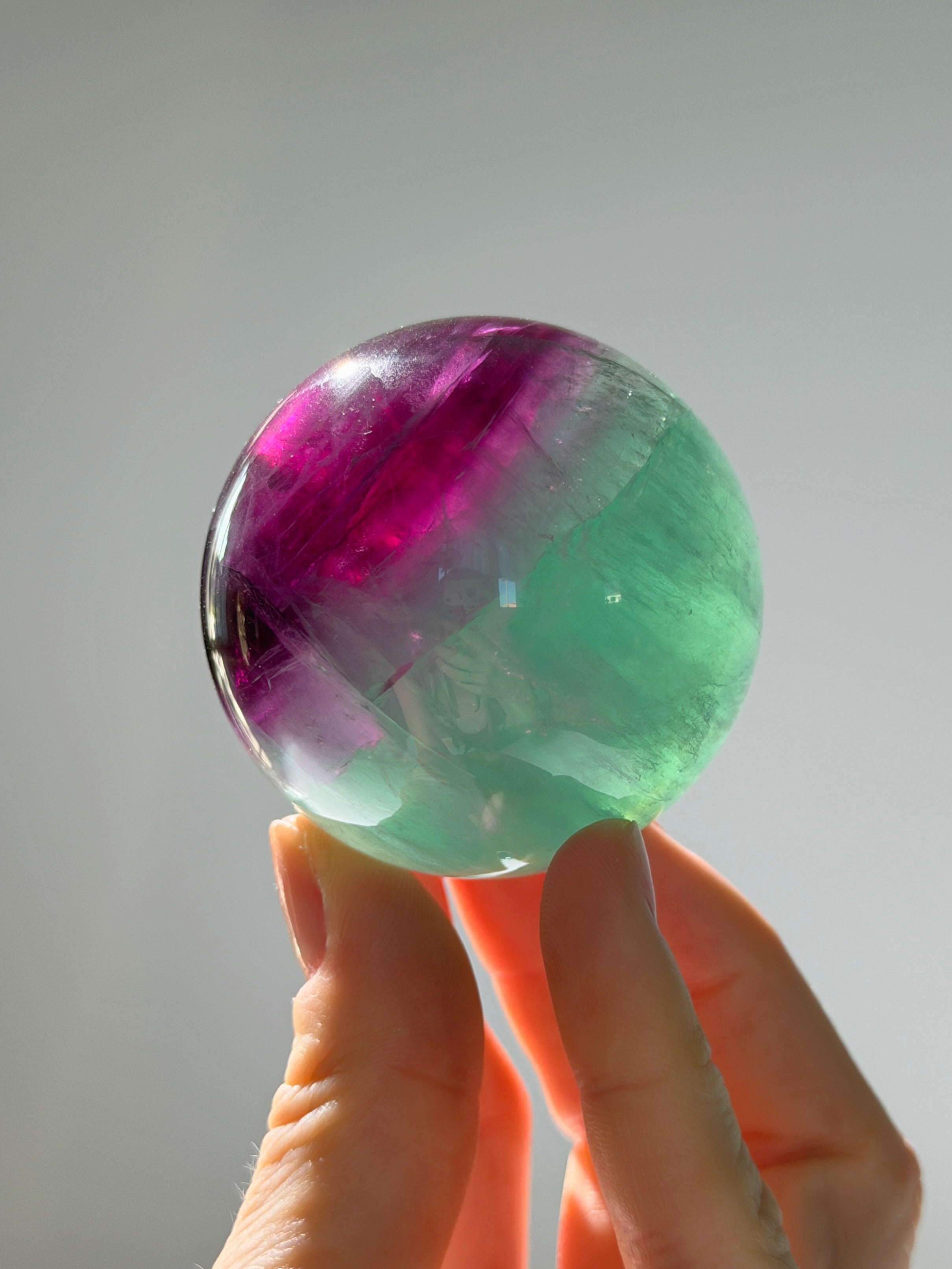 Bibble Fluorit Kugel mit Regenbögen 🌈
