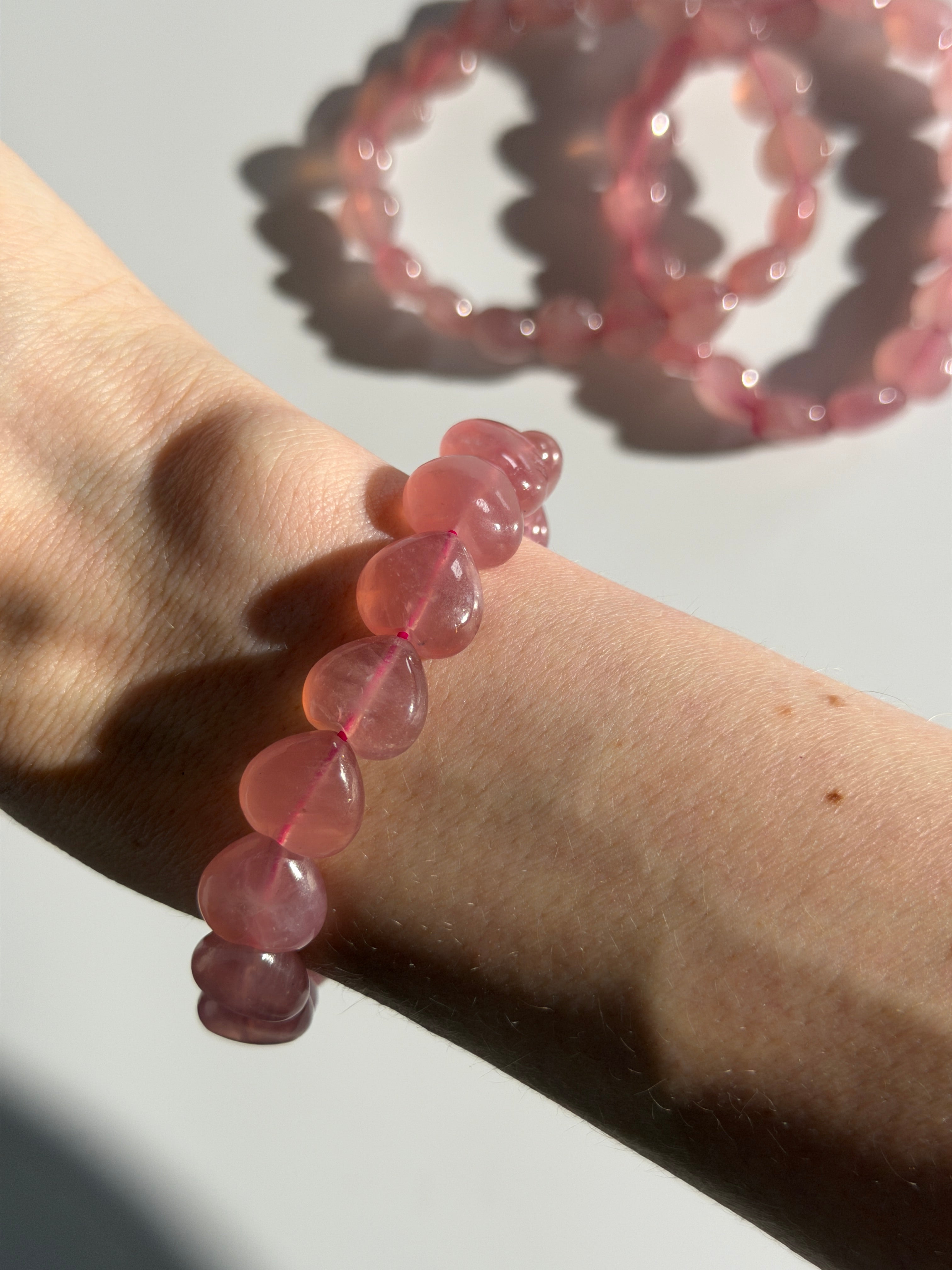 Rosenquarz Herzarmband