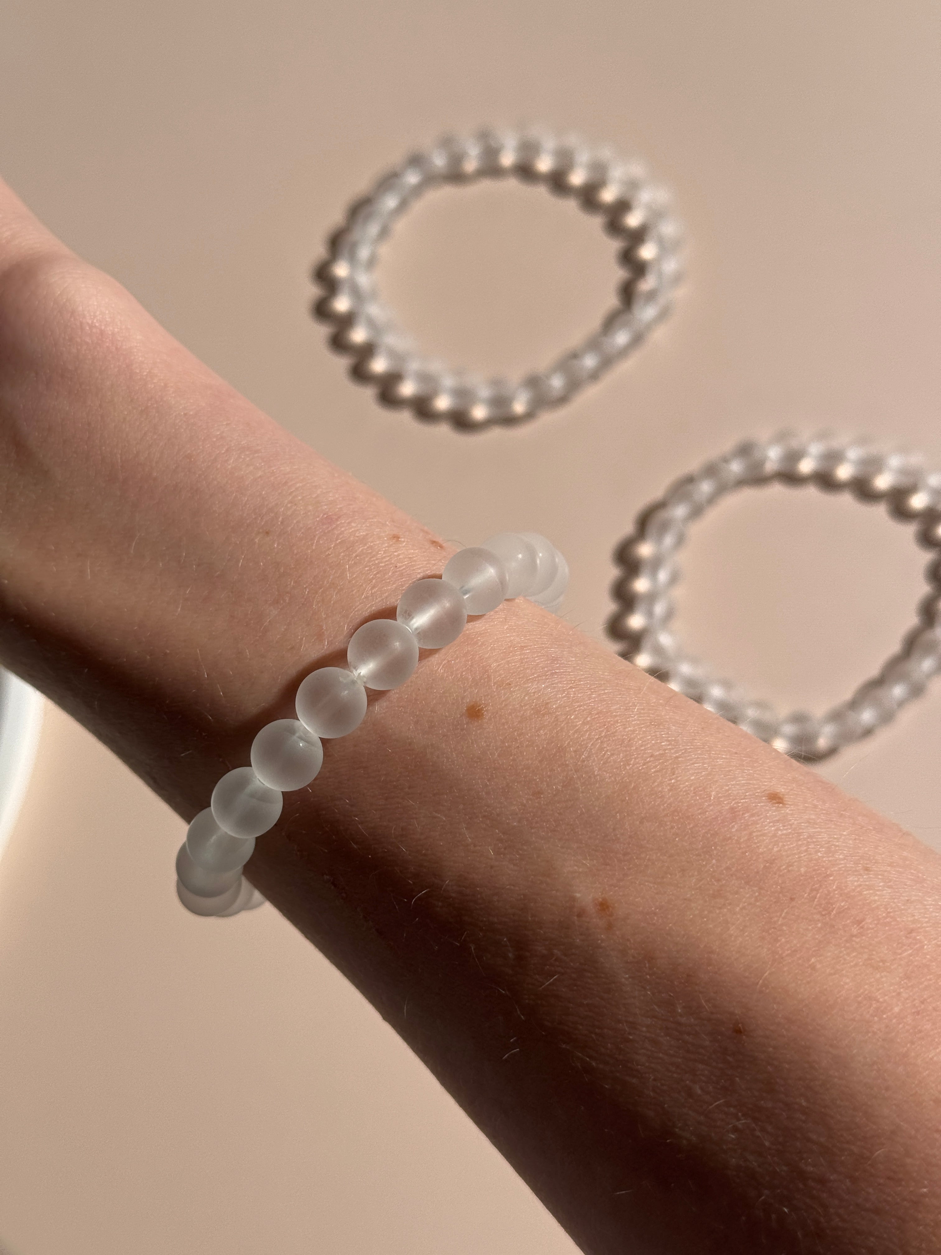 Bergkristall Kugelarmband Matt