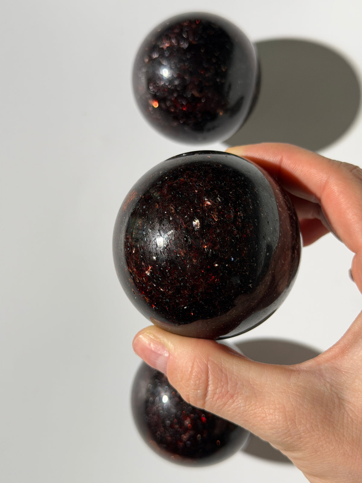 Glitzernde Rote Mica Kugel