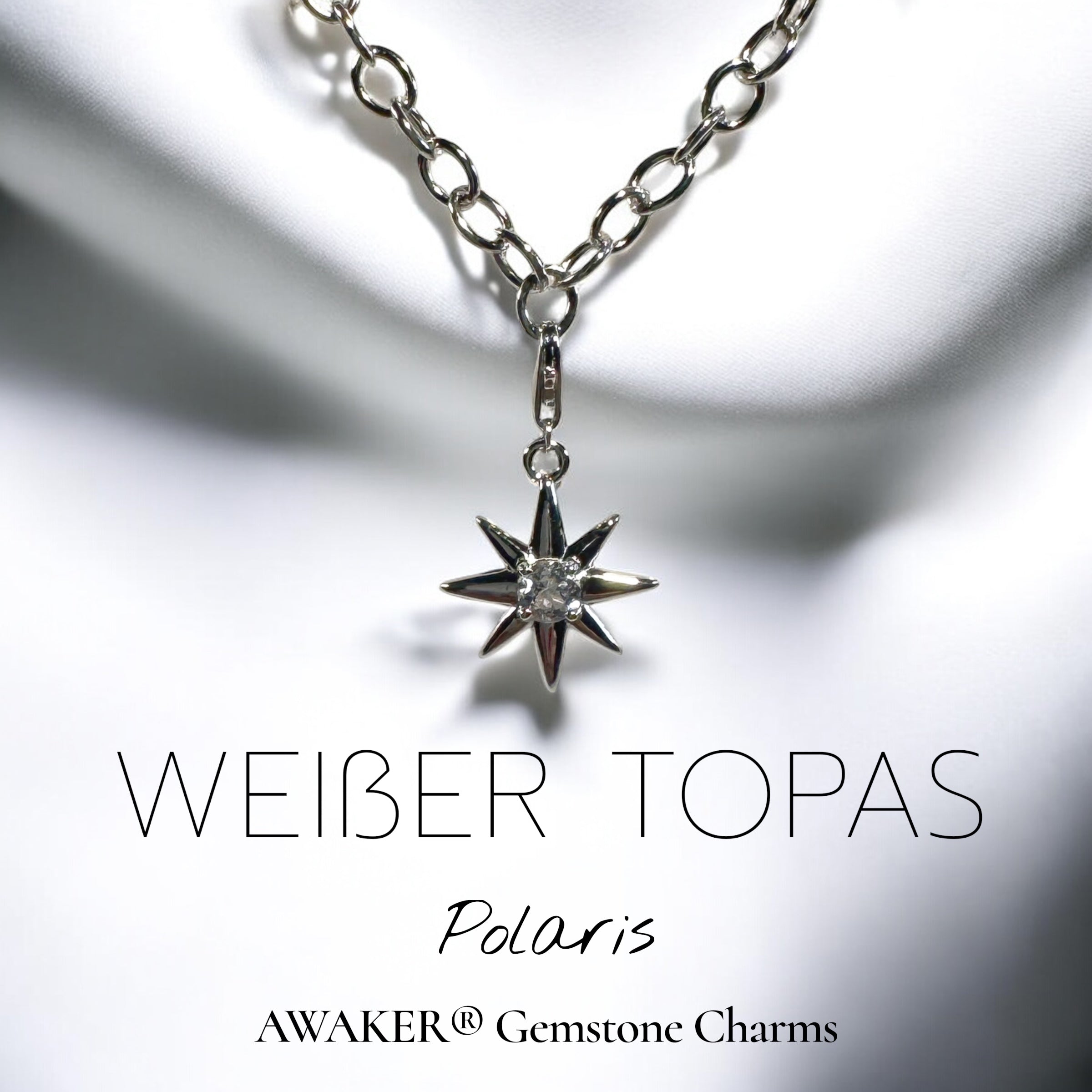 Polaris Charm - Weißer Topas
