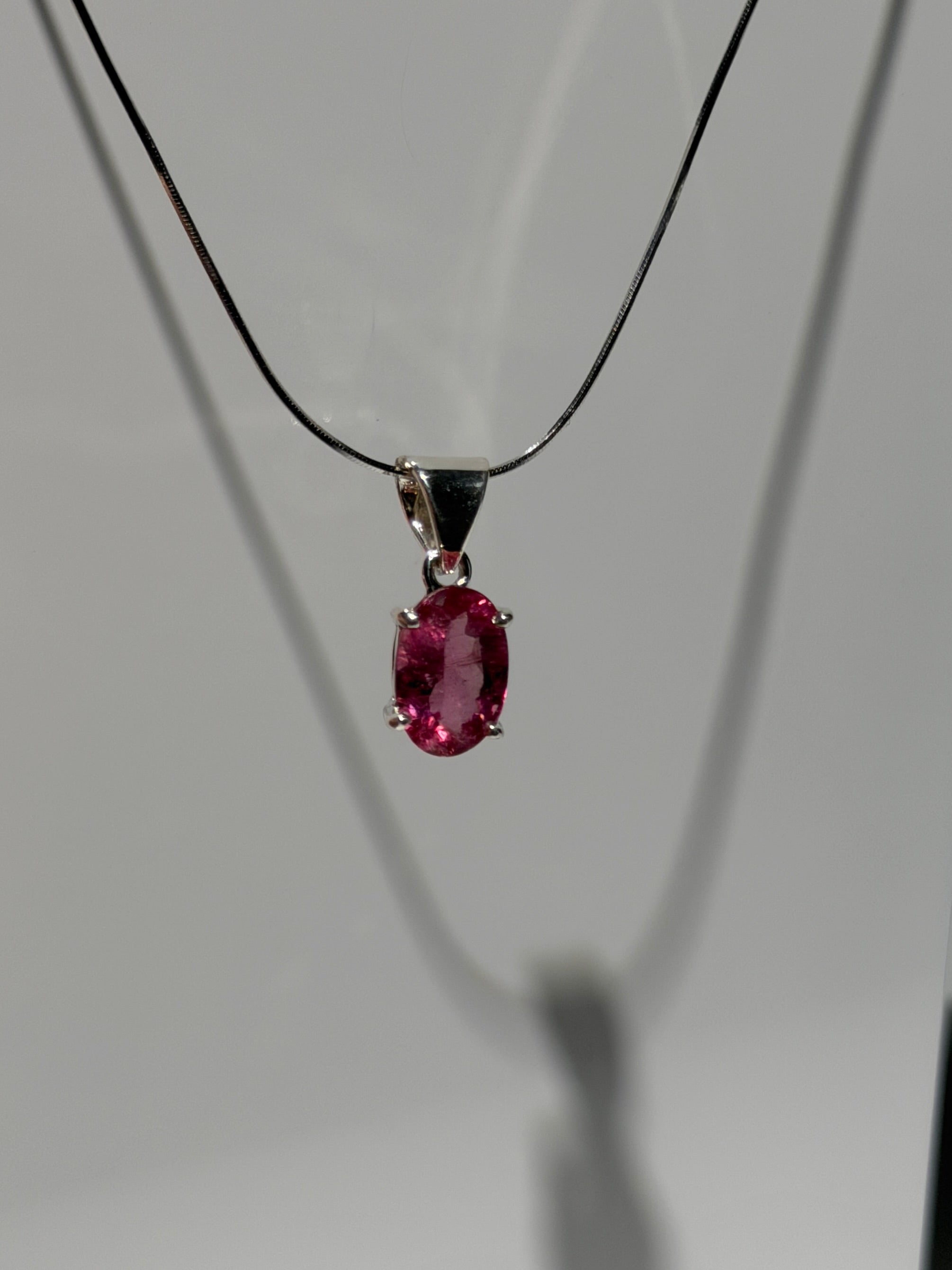 Pink Turmalin Rubellit Anhänger | 925 Sterling Silber