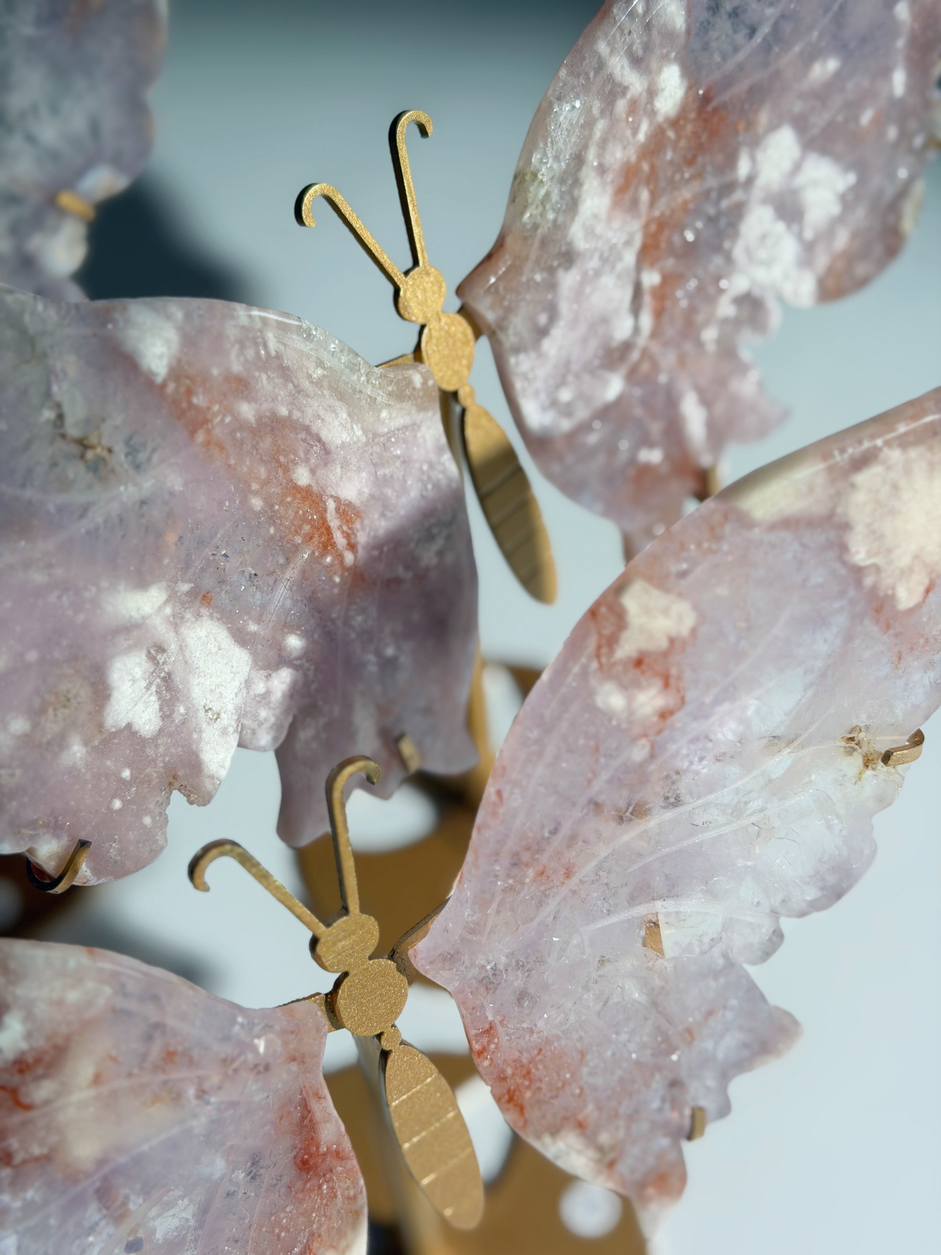 Pink Amethyst x Blumenachat Schmetterling | XL