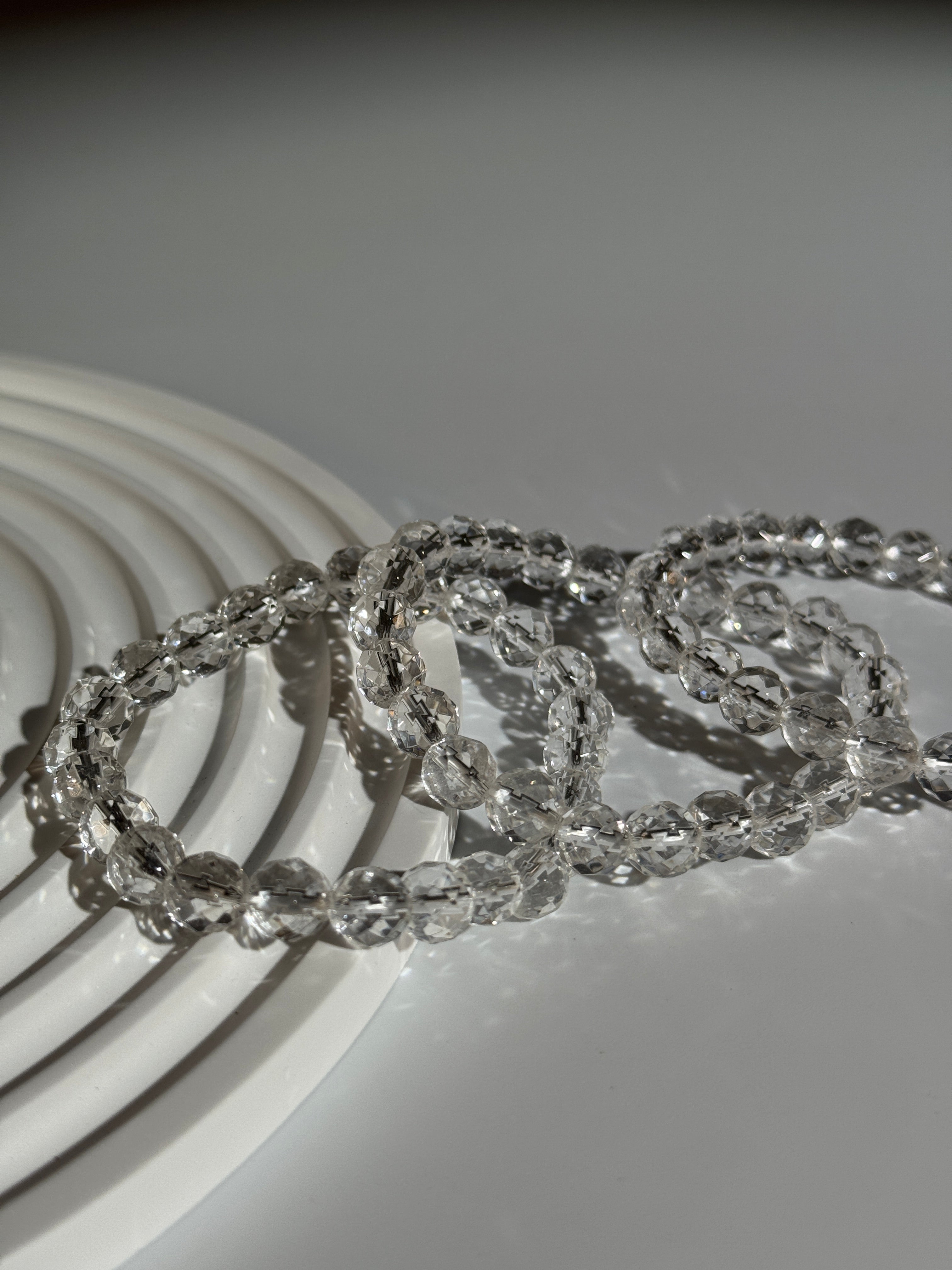 Bergkristall Kugelarmband facettiert