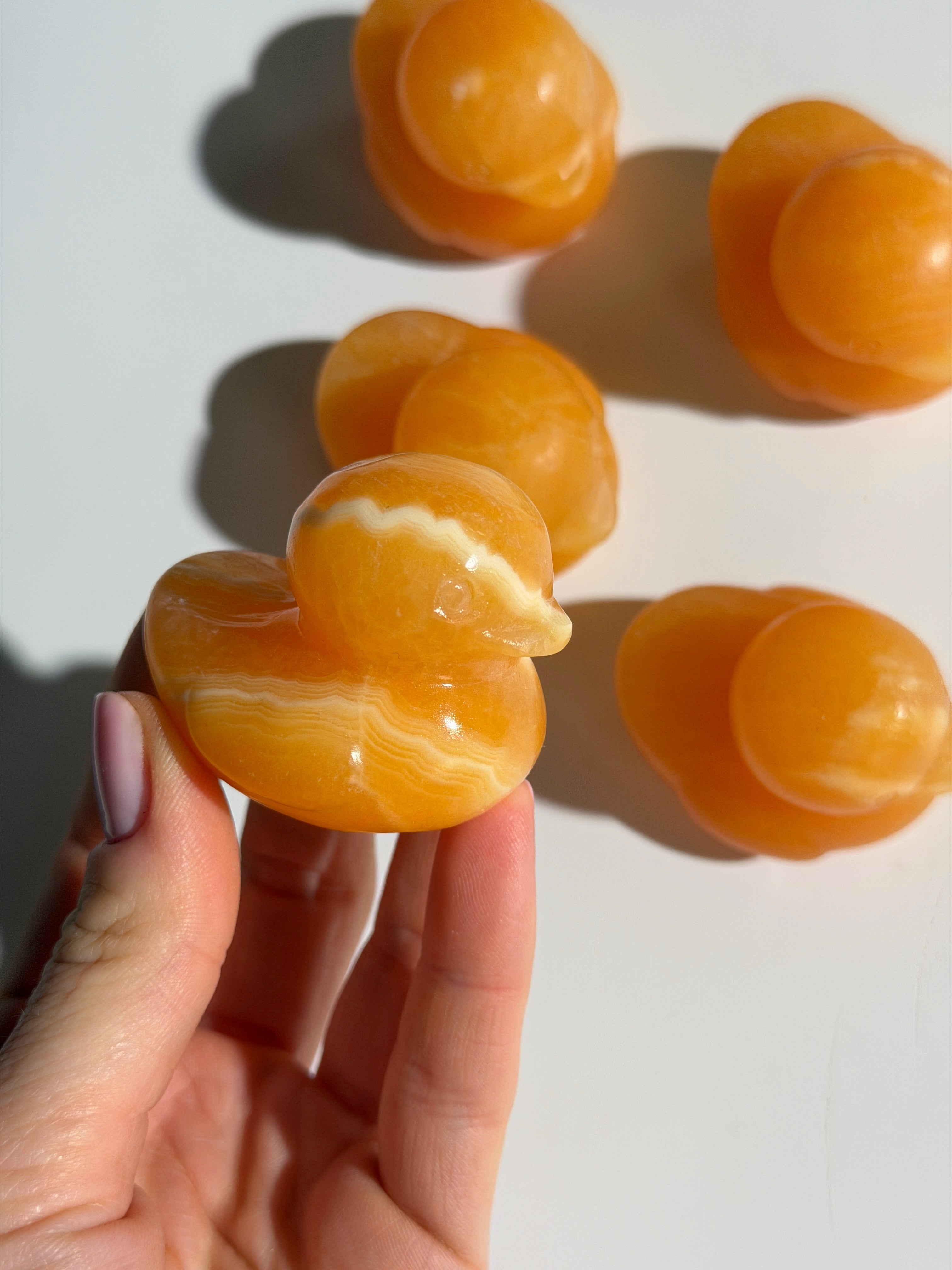 Orangen Calcit Ente
