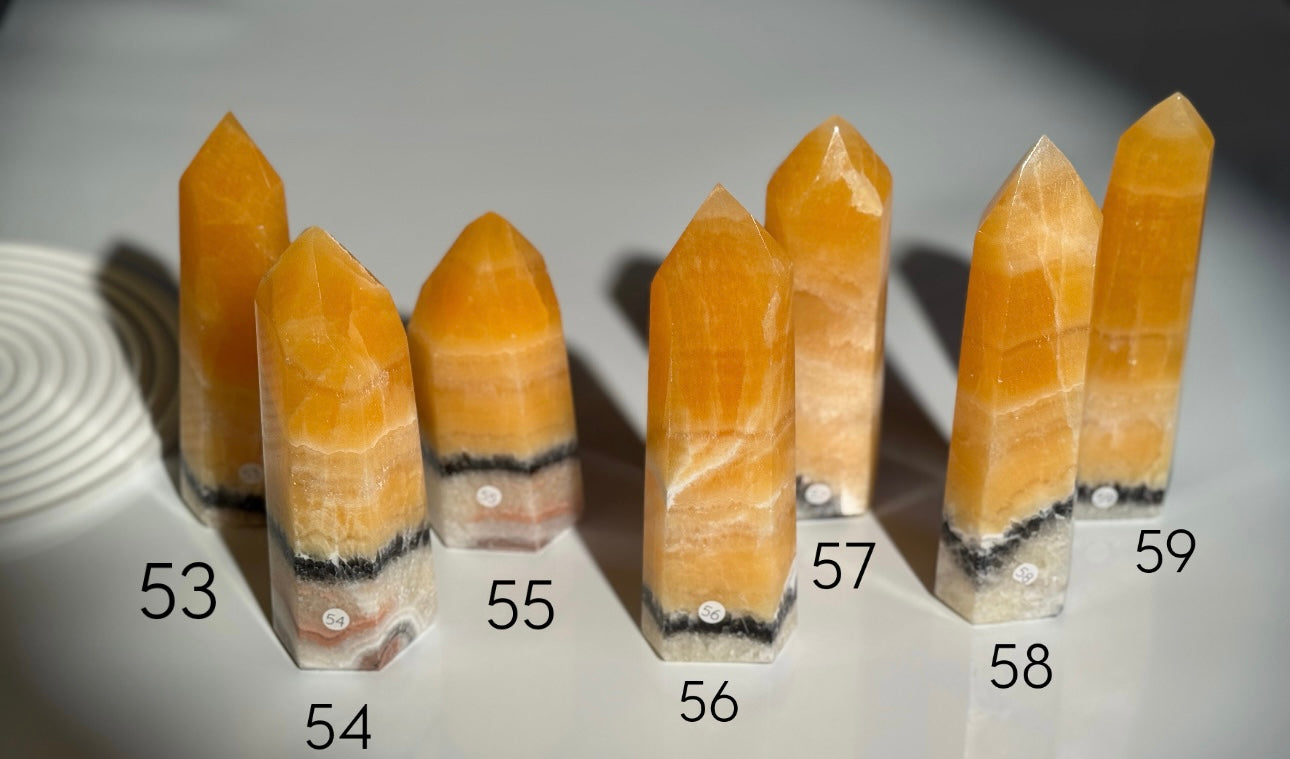 Orangen Calcit Turm | Extra Quality