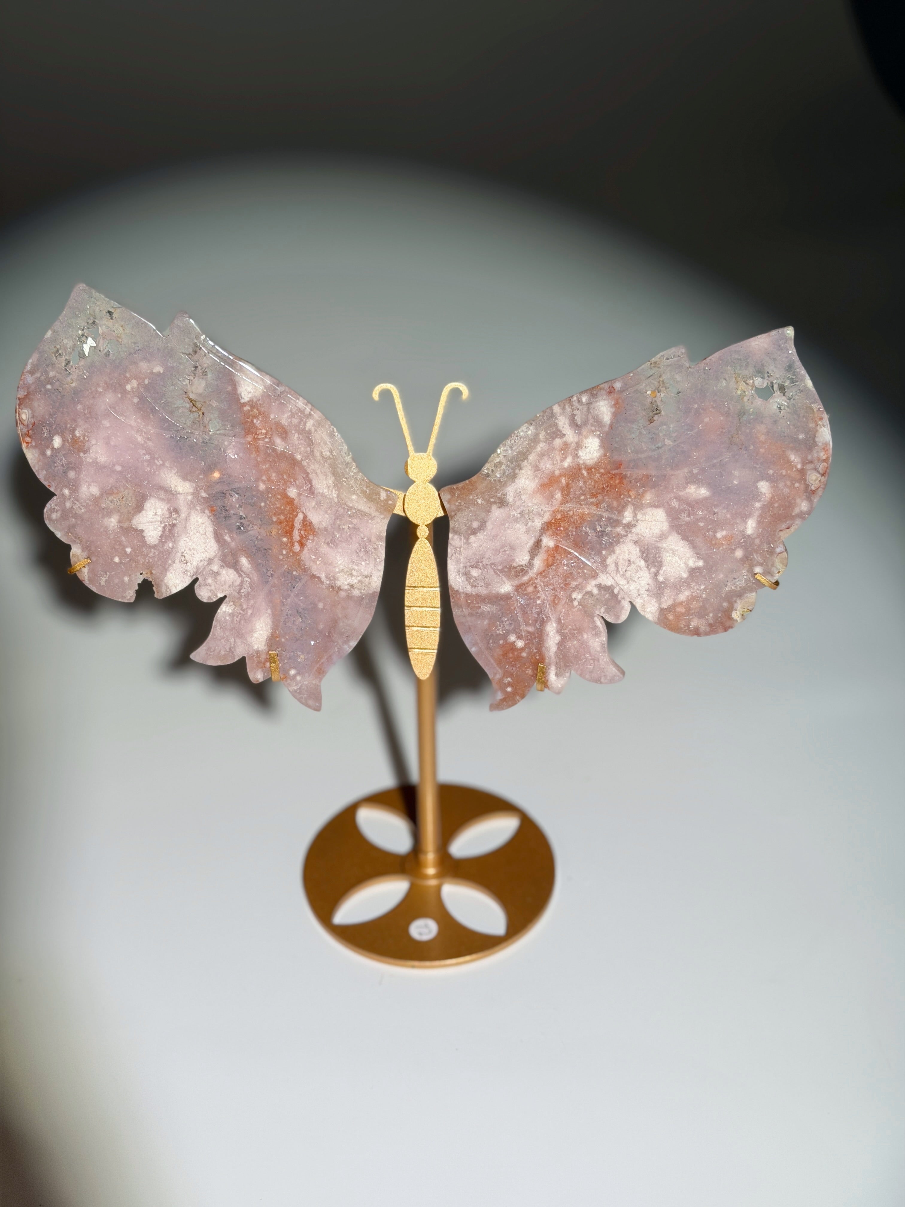 Pink Amethyst x Blumenachat Schmetterling | XL