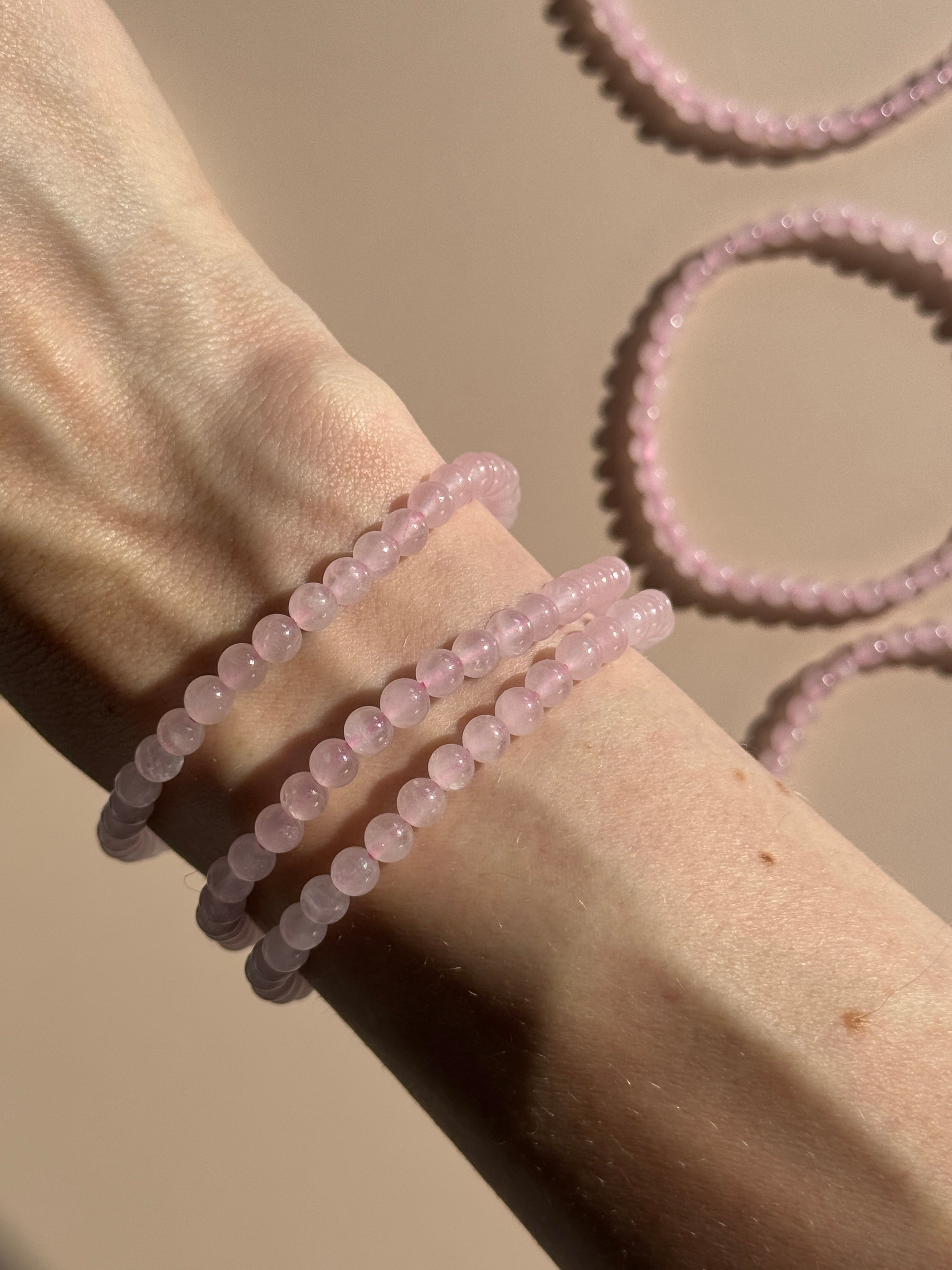 Rosenquarz Slim Kugelarmband
