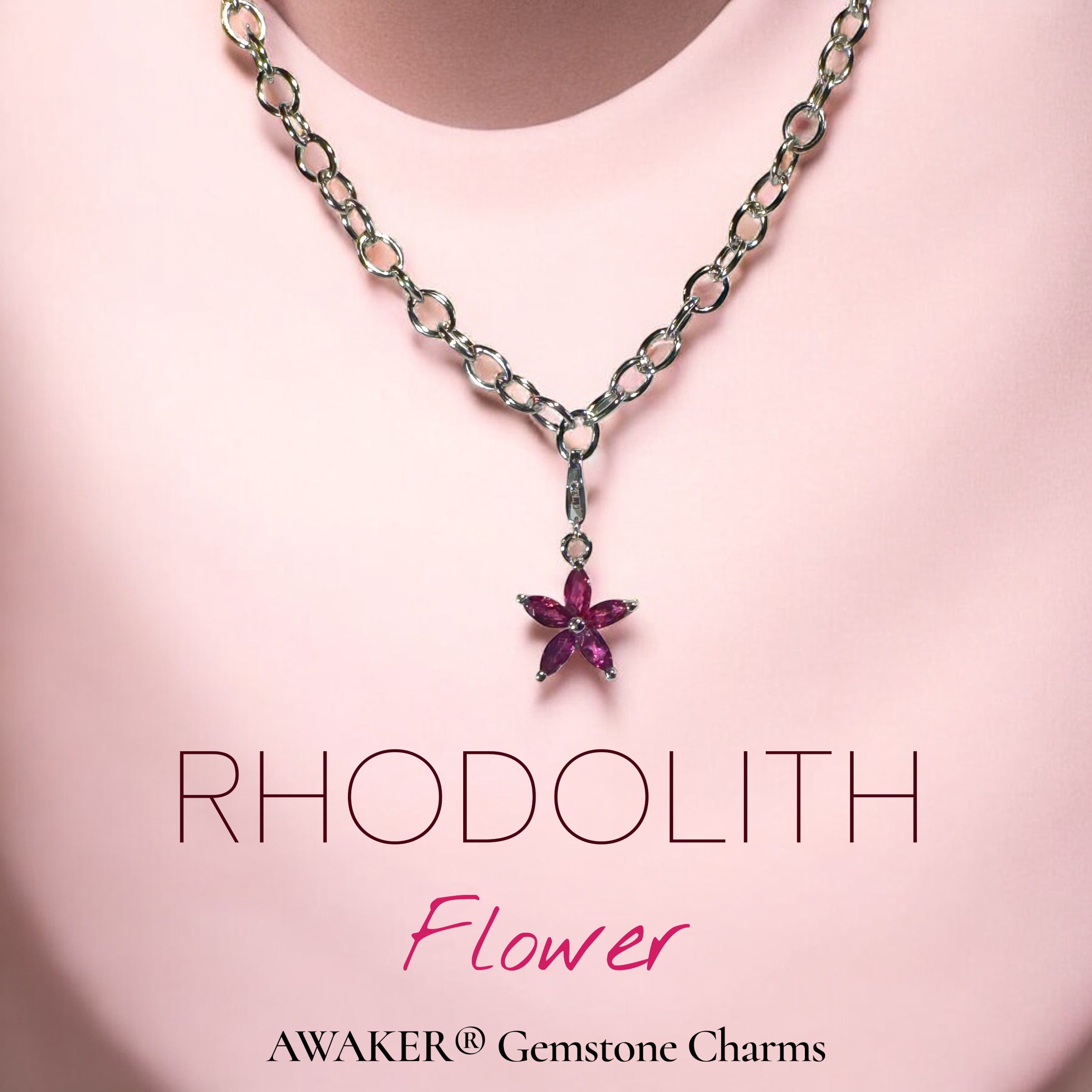 Flower Charm - Rhodolith