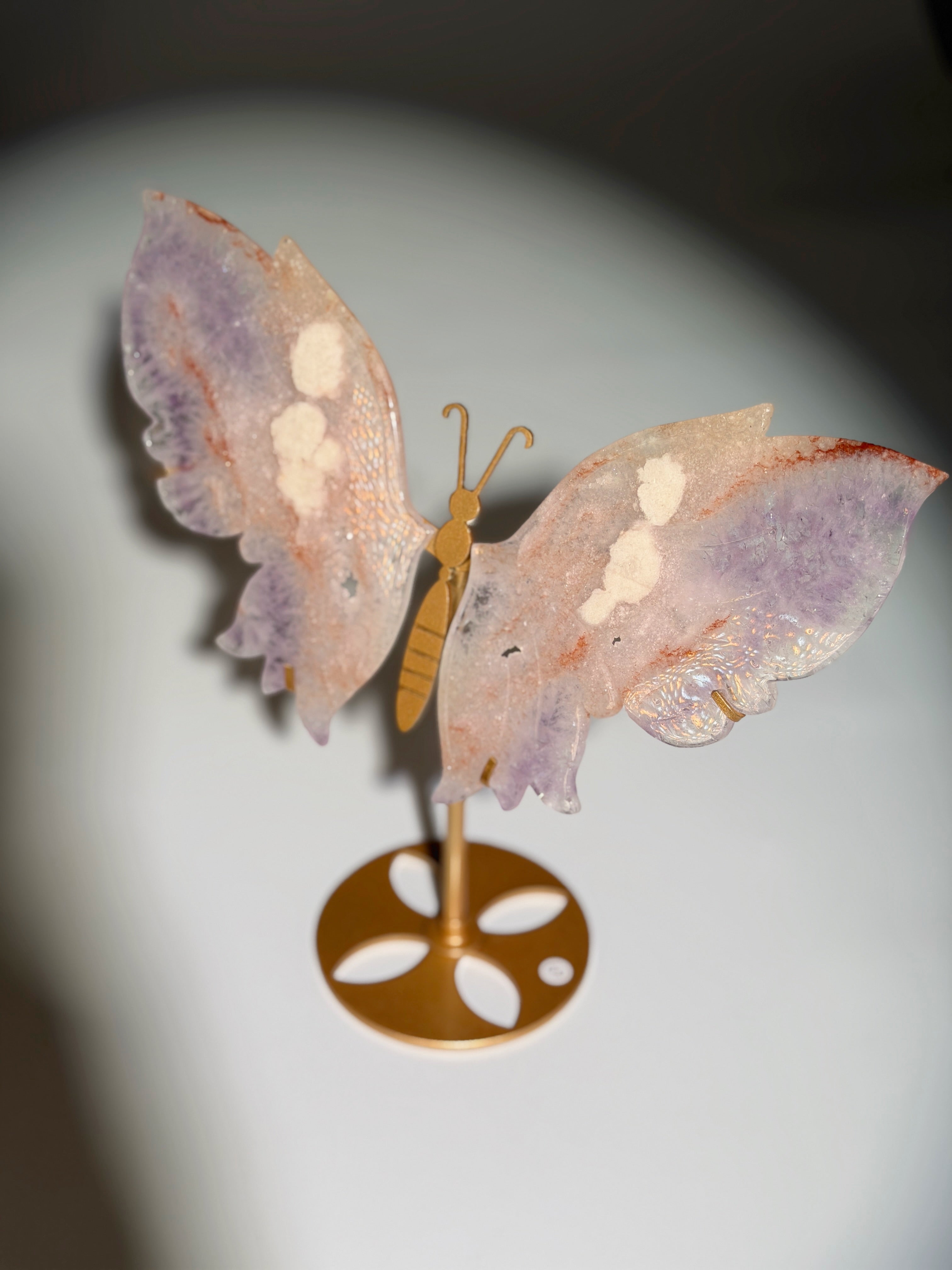 Pink Amethyst x Blumenachat Schmetterling | XL