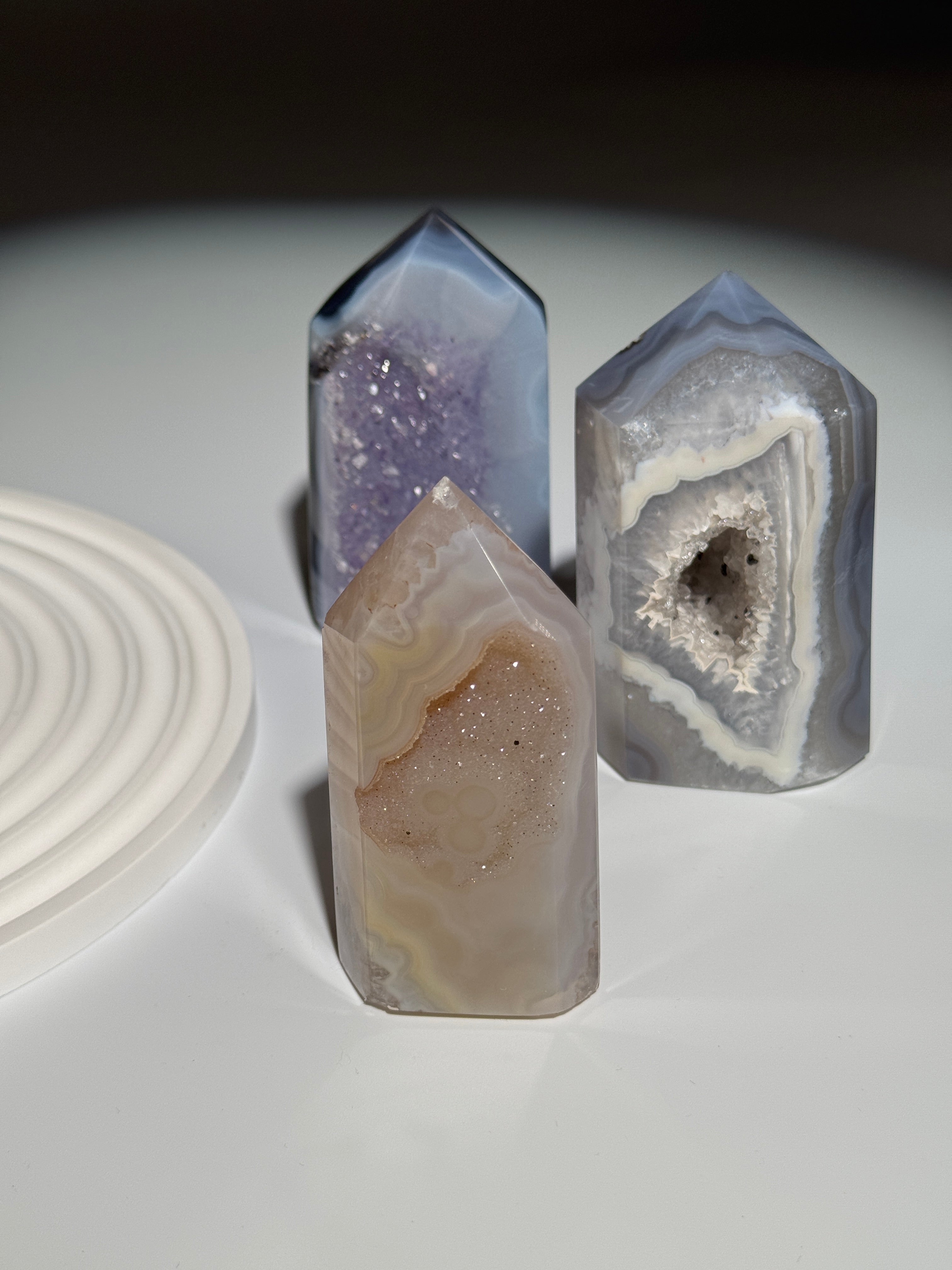 Druzy Achat Turm Medium