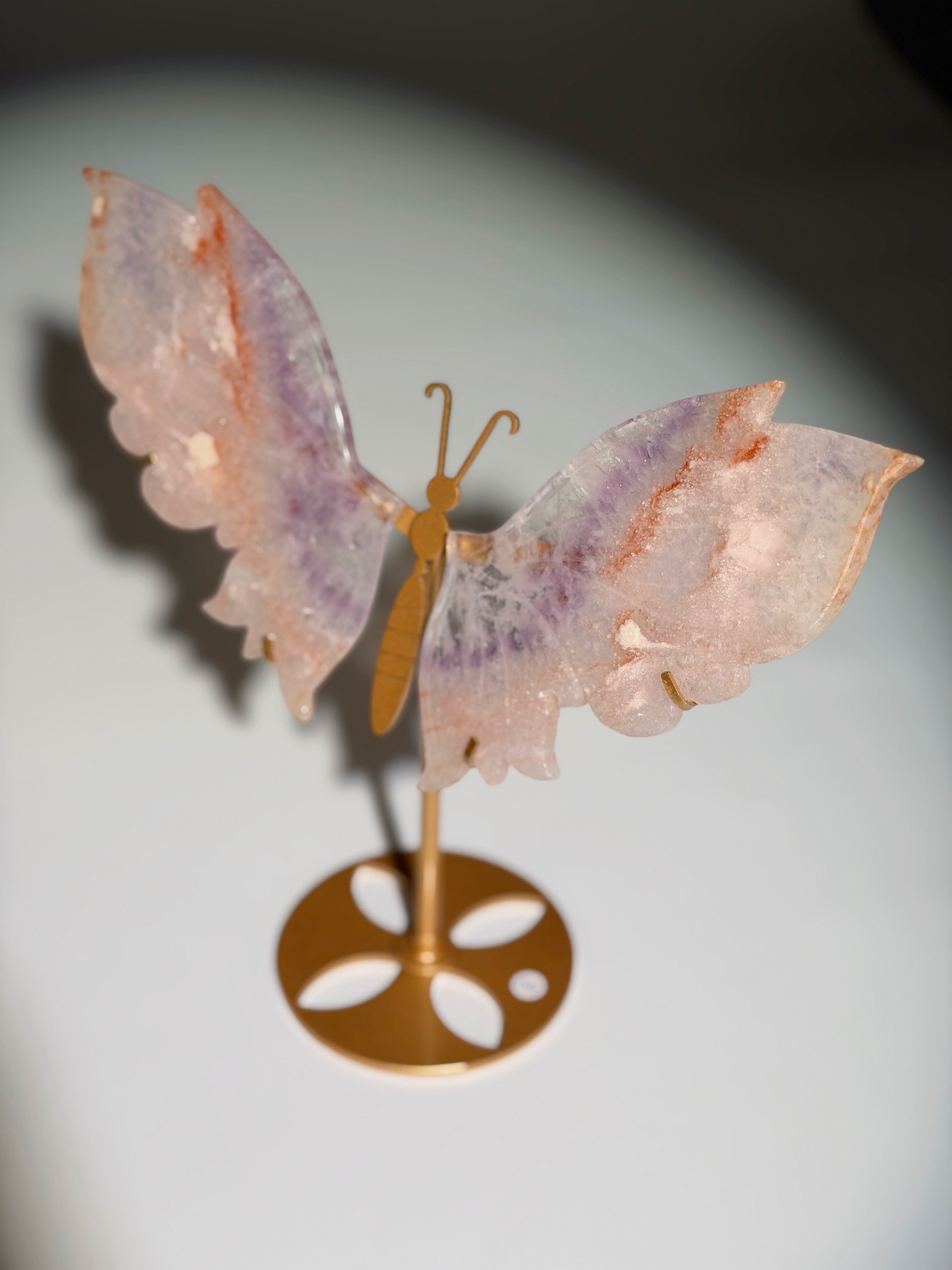 Pink Amethyst x Blumenachat Schmetterling | XL