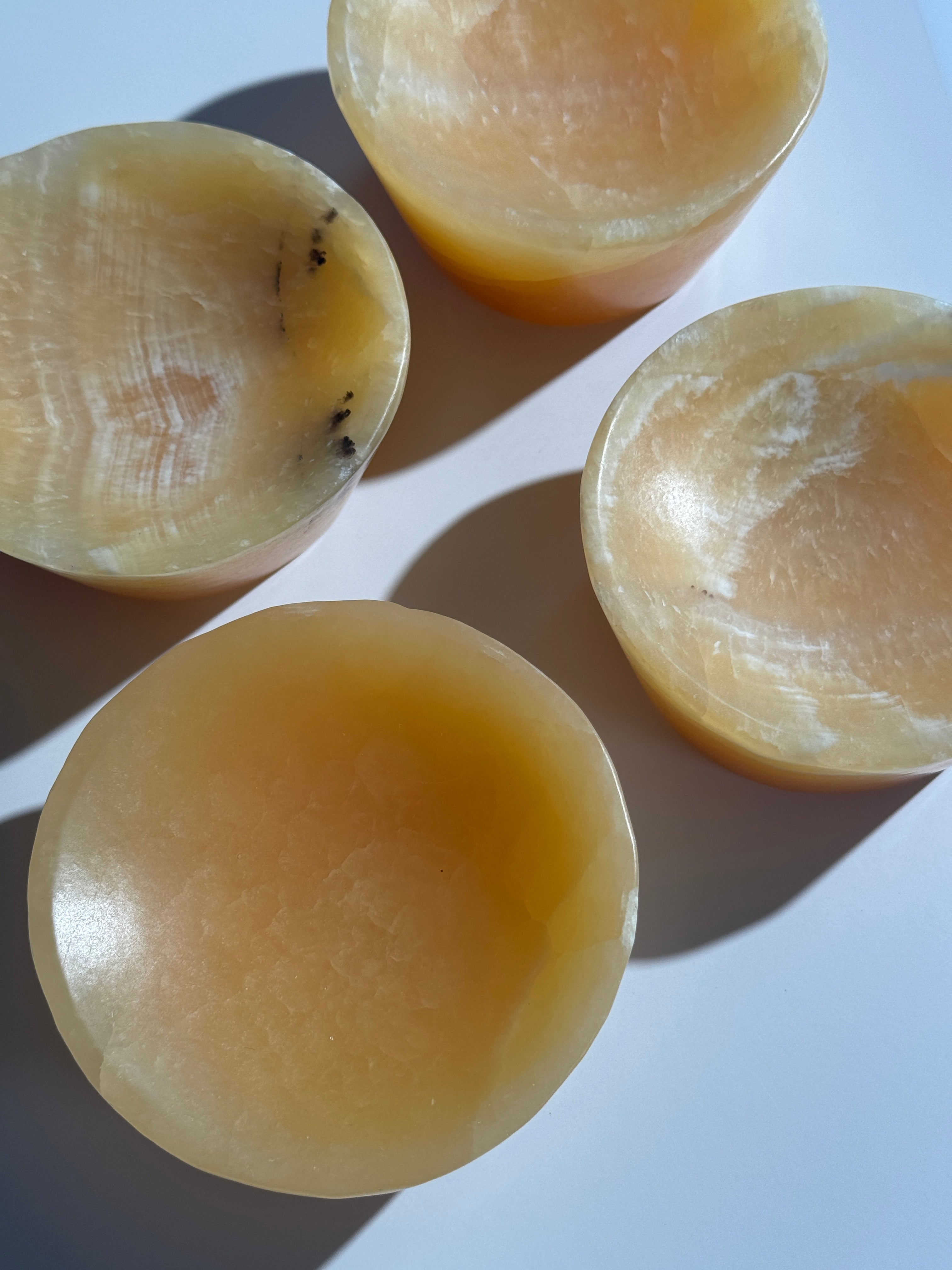 Orangencalcit Schale Rund (kräftig)