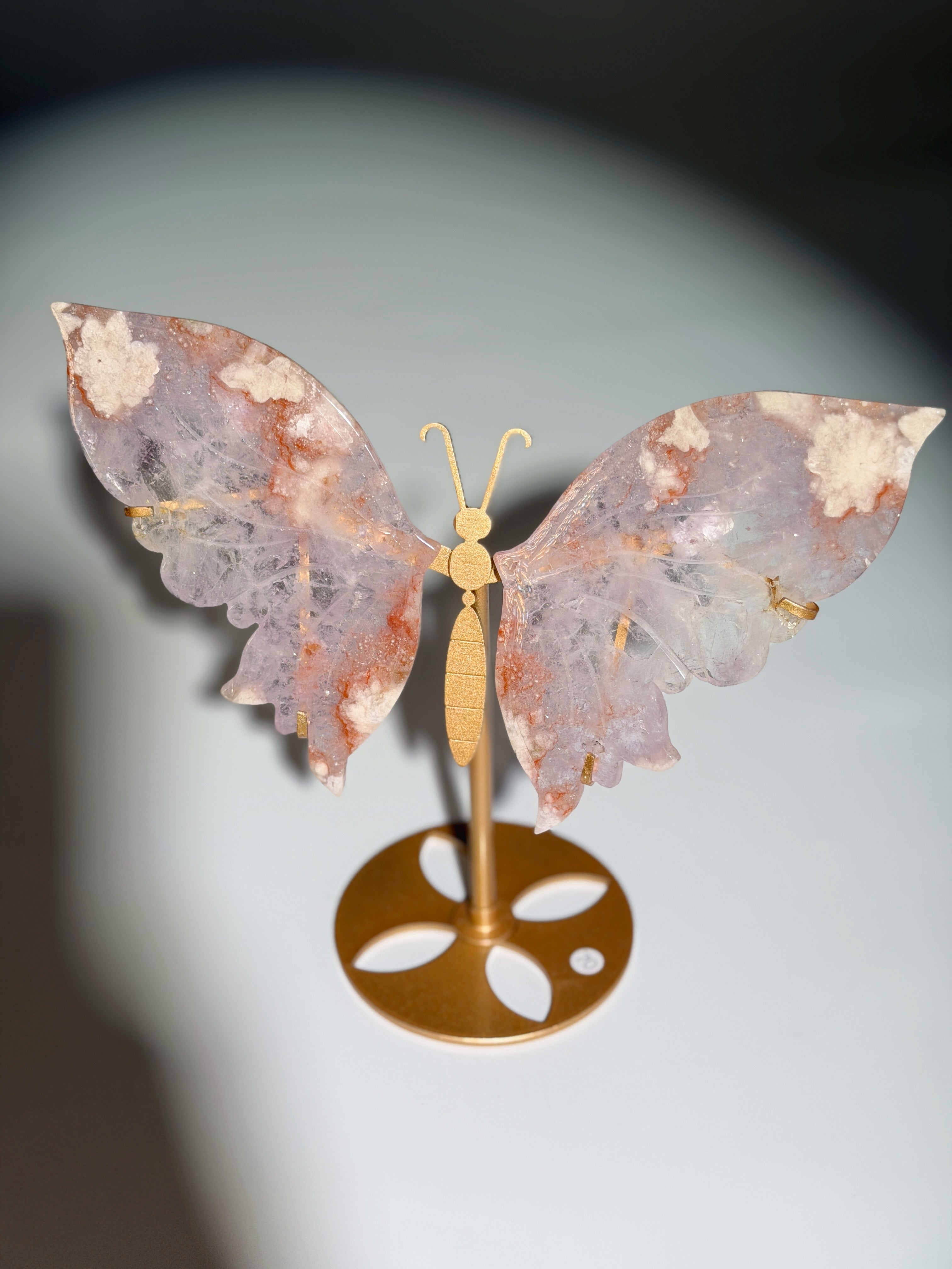 Pink Amethyst x Blumenachat Schmetterling | XL