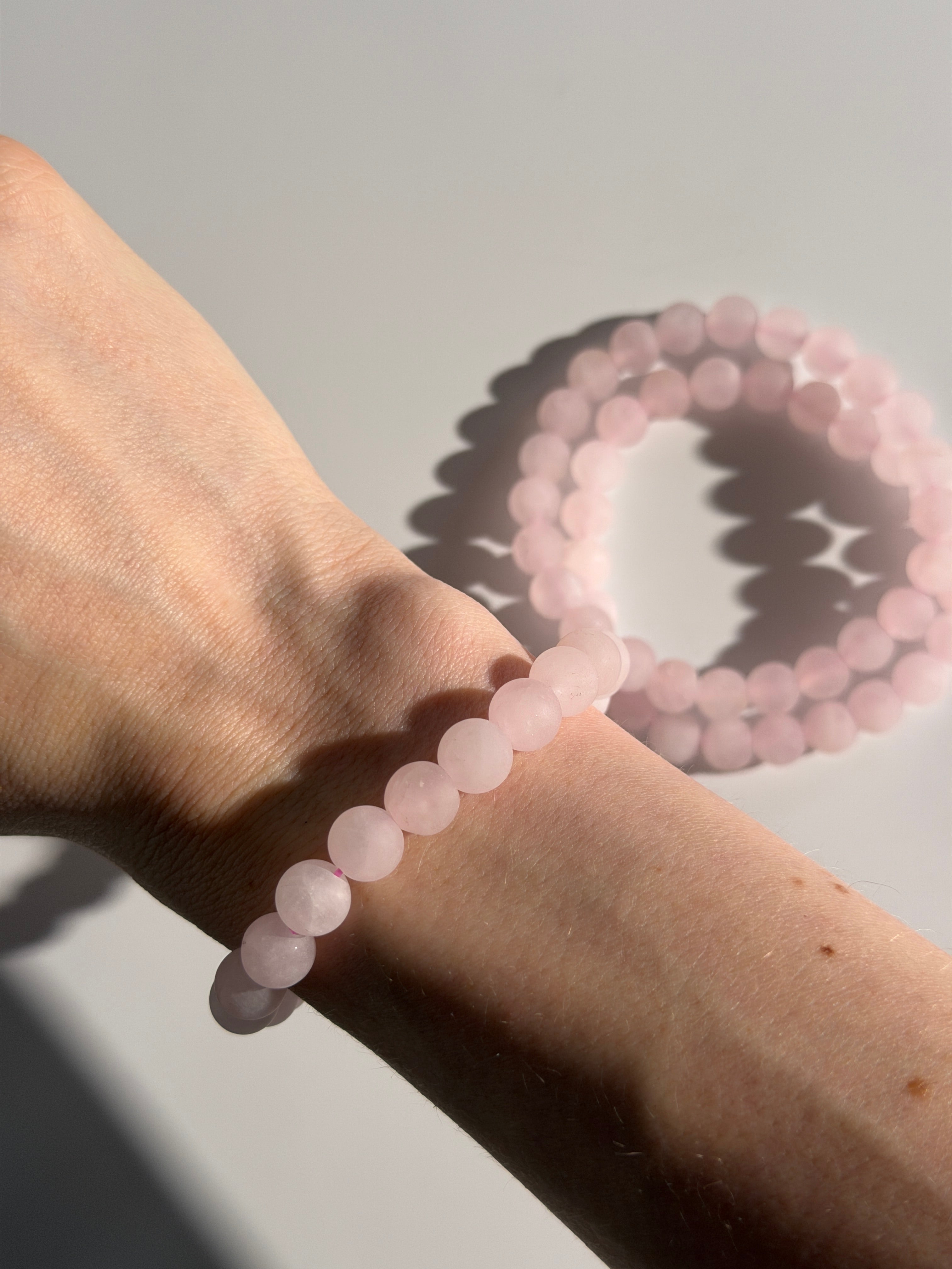 Rosenquarz Matt Kugelarmband