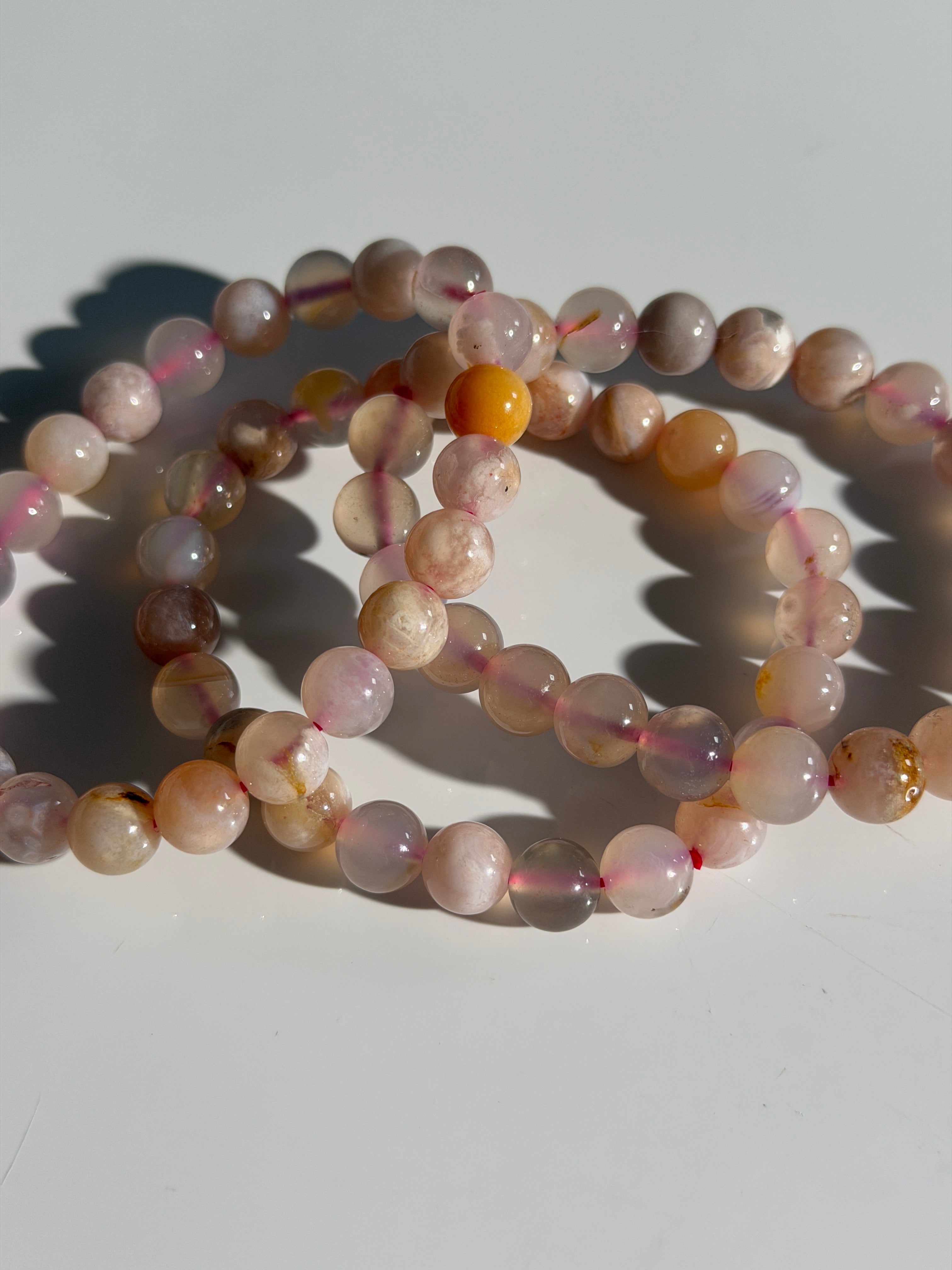 Blumenachat Kugelarmband