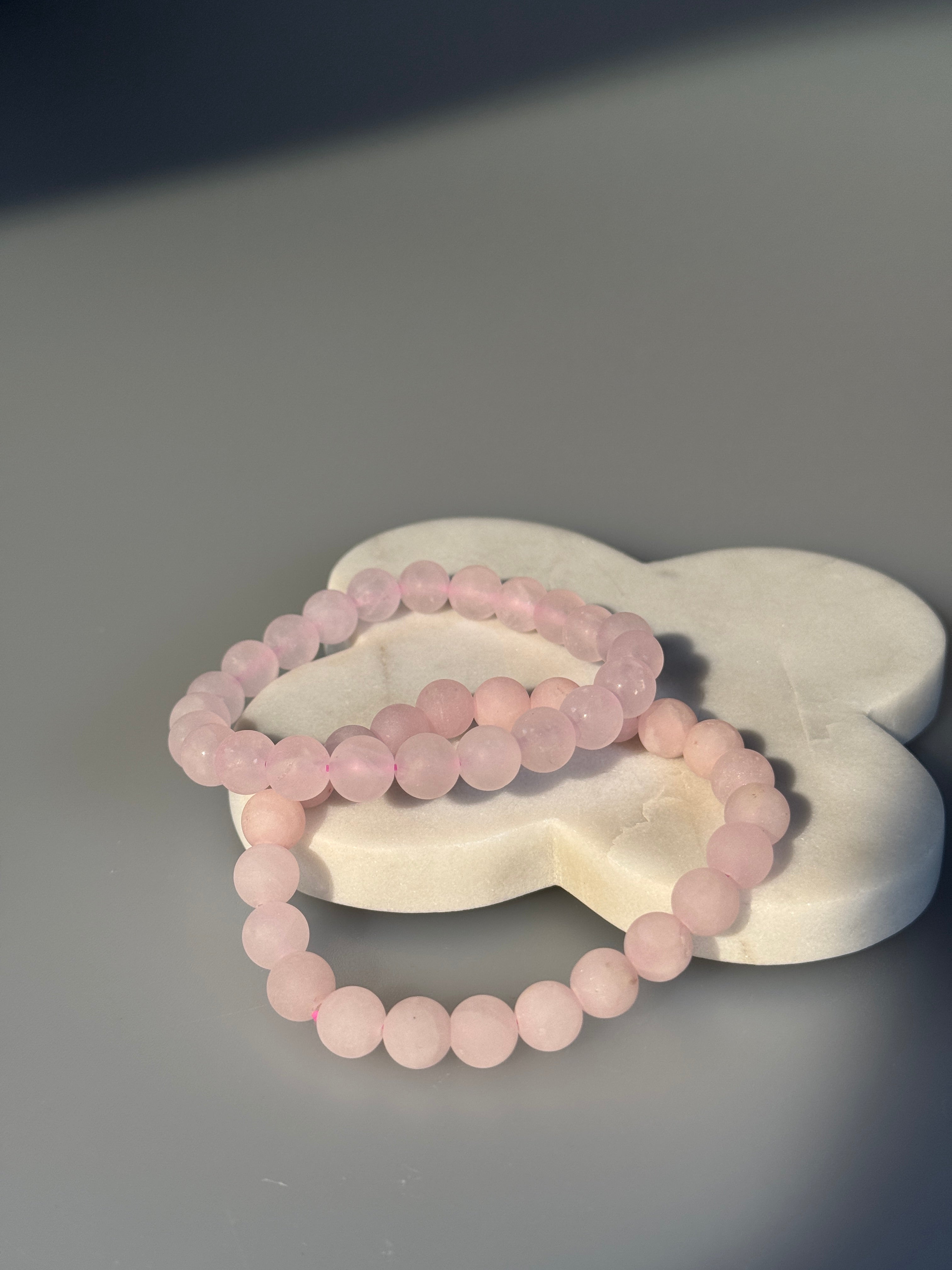 Rosenquarz Matt Kugelarmband