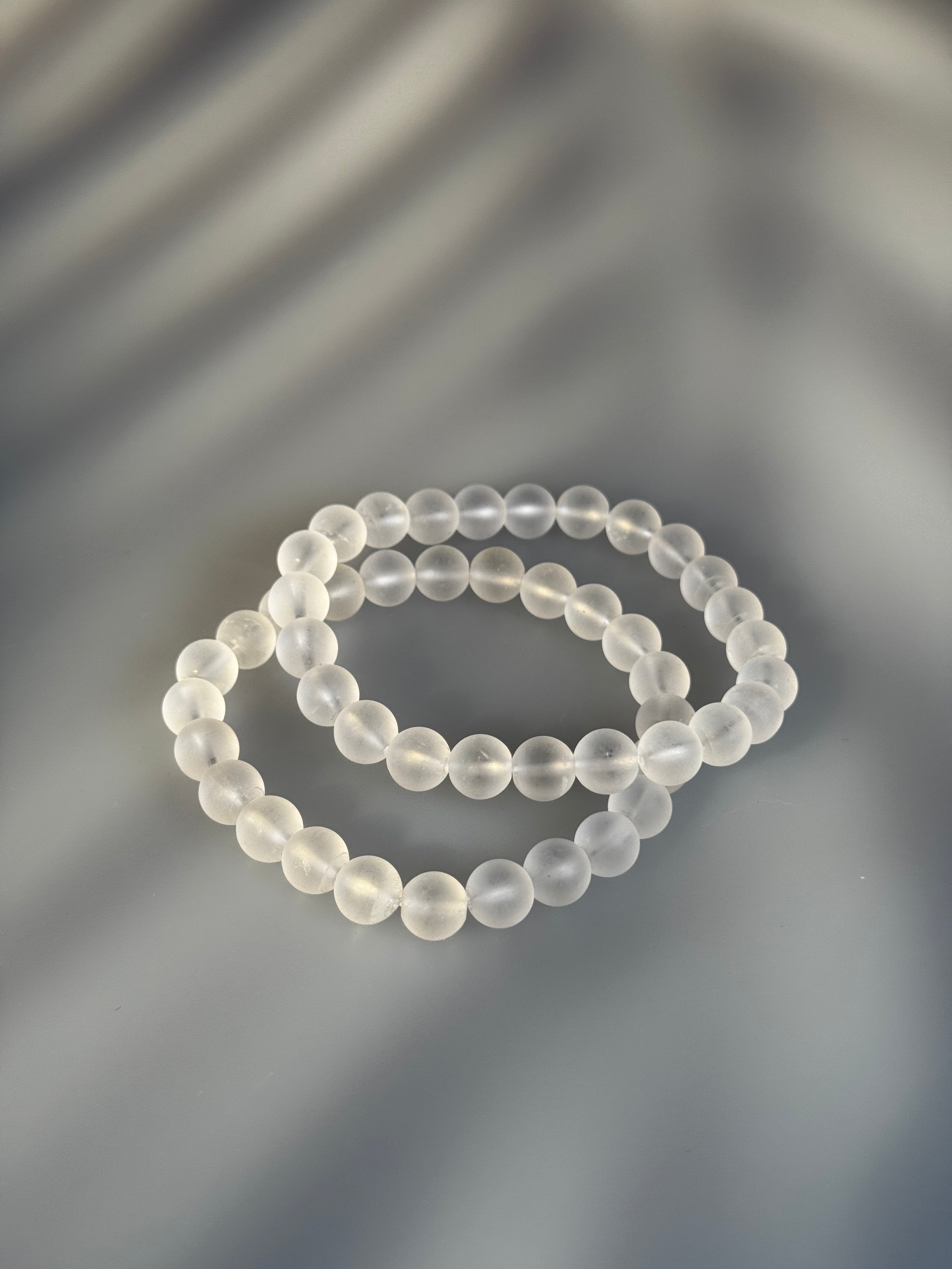 Bergkristall Kugelarmband Matt