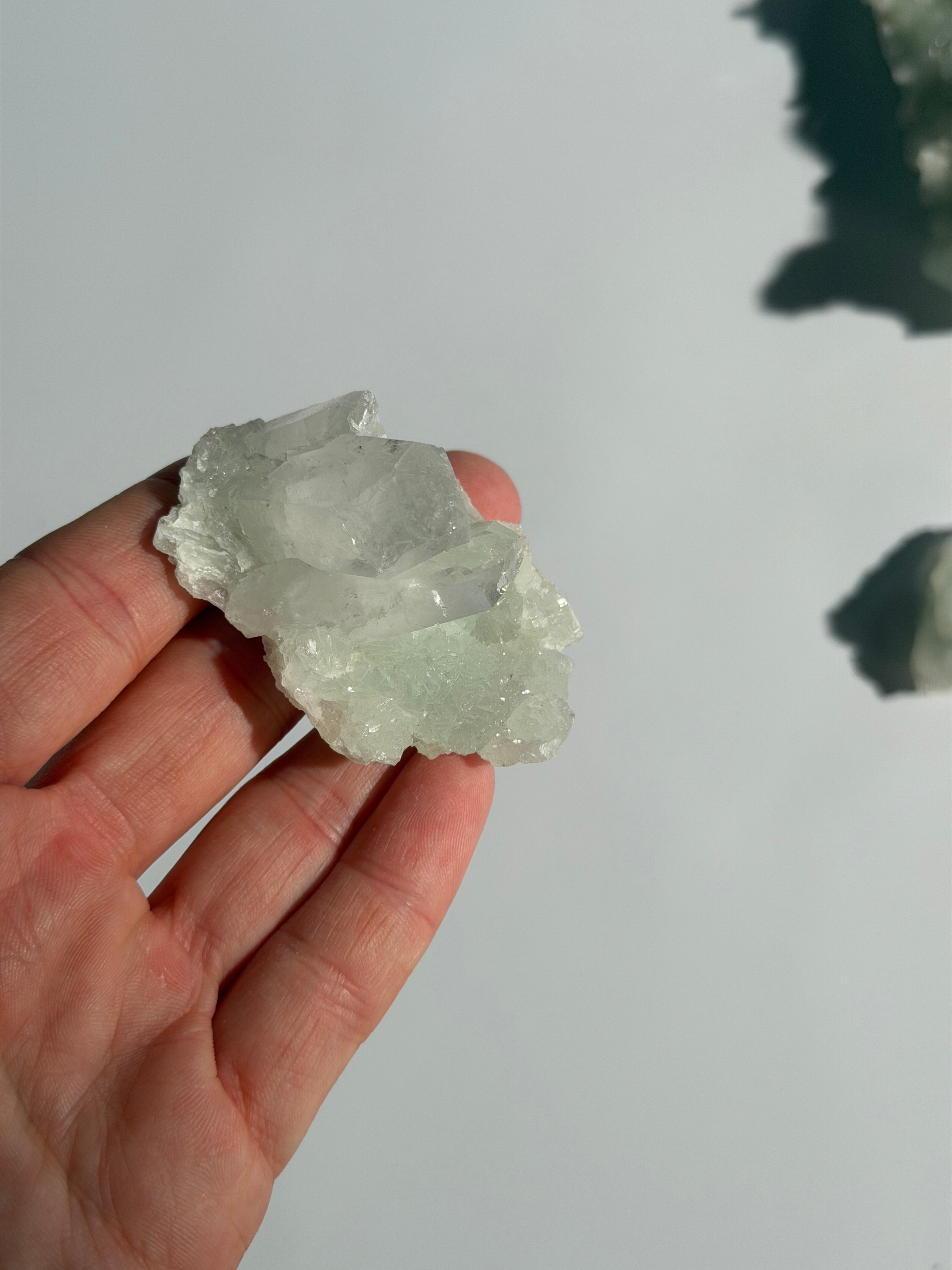 Prehnit mit Quarz Cluster | Rare