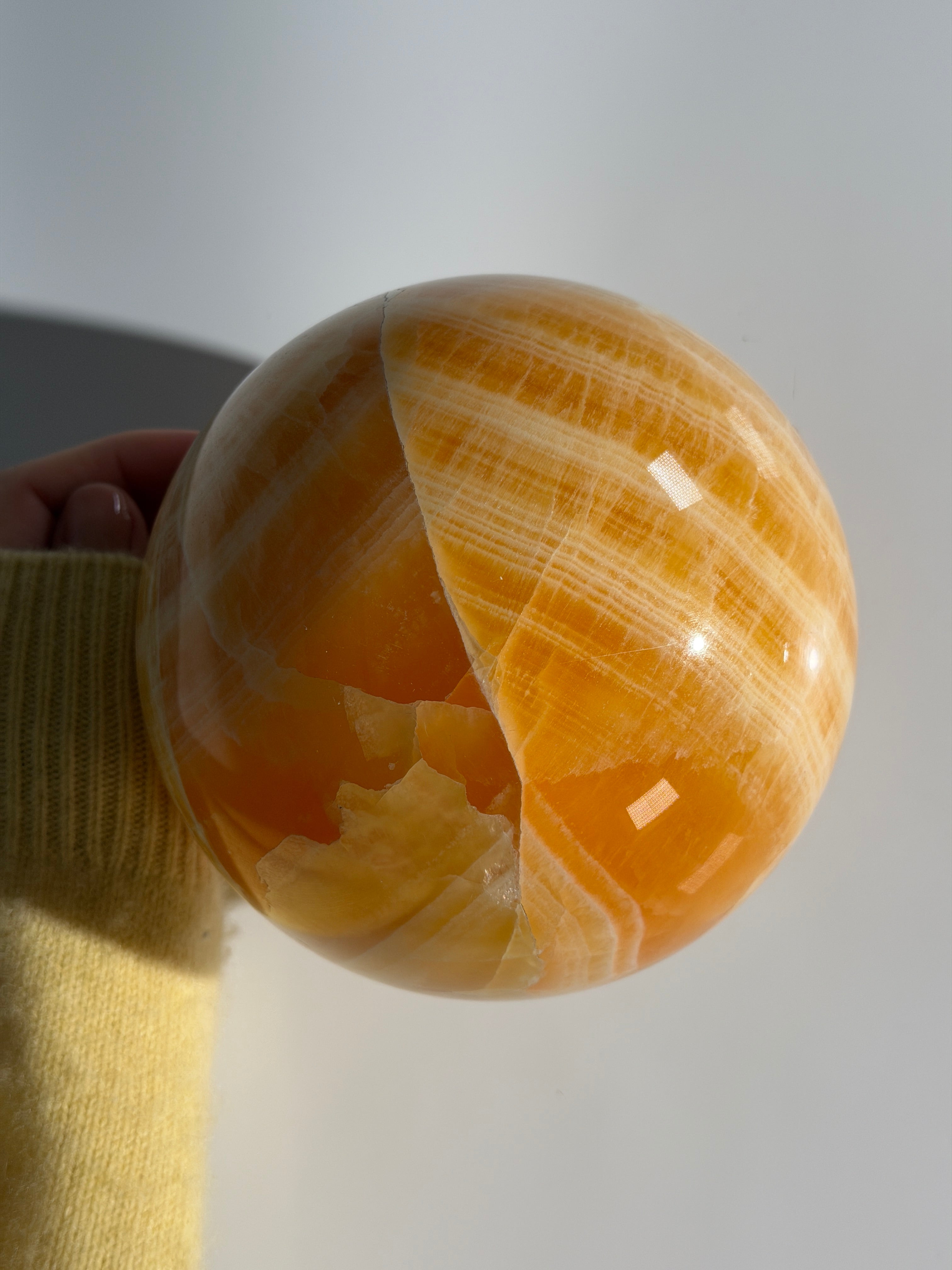 Orangen Calcit Kugel XL | Unikat