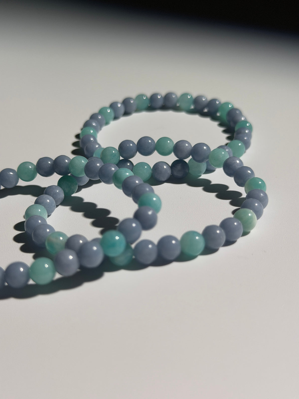 Angelit & Amazonit Kugelarmband