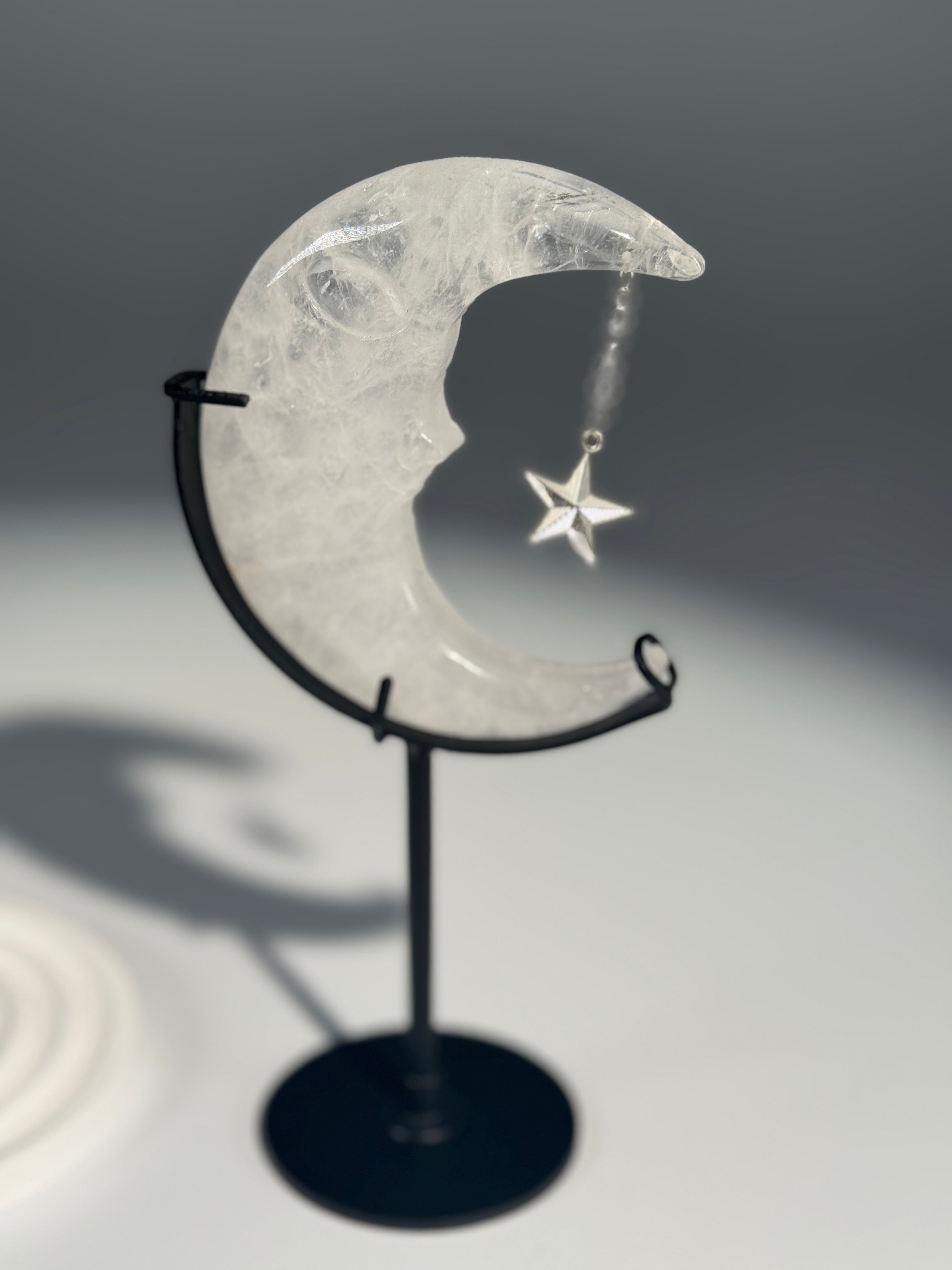 Bergkristall Mond mit Sternchen