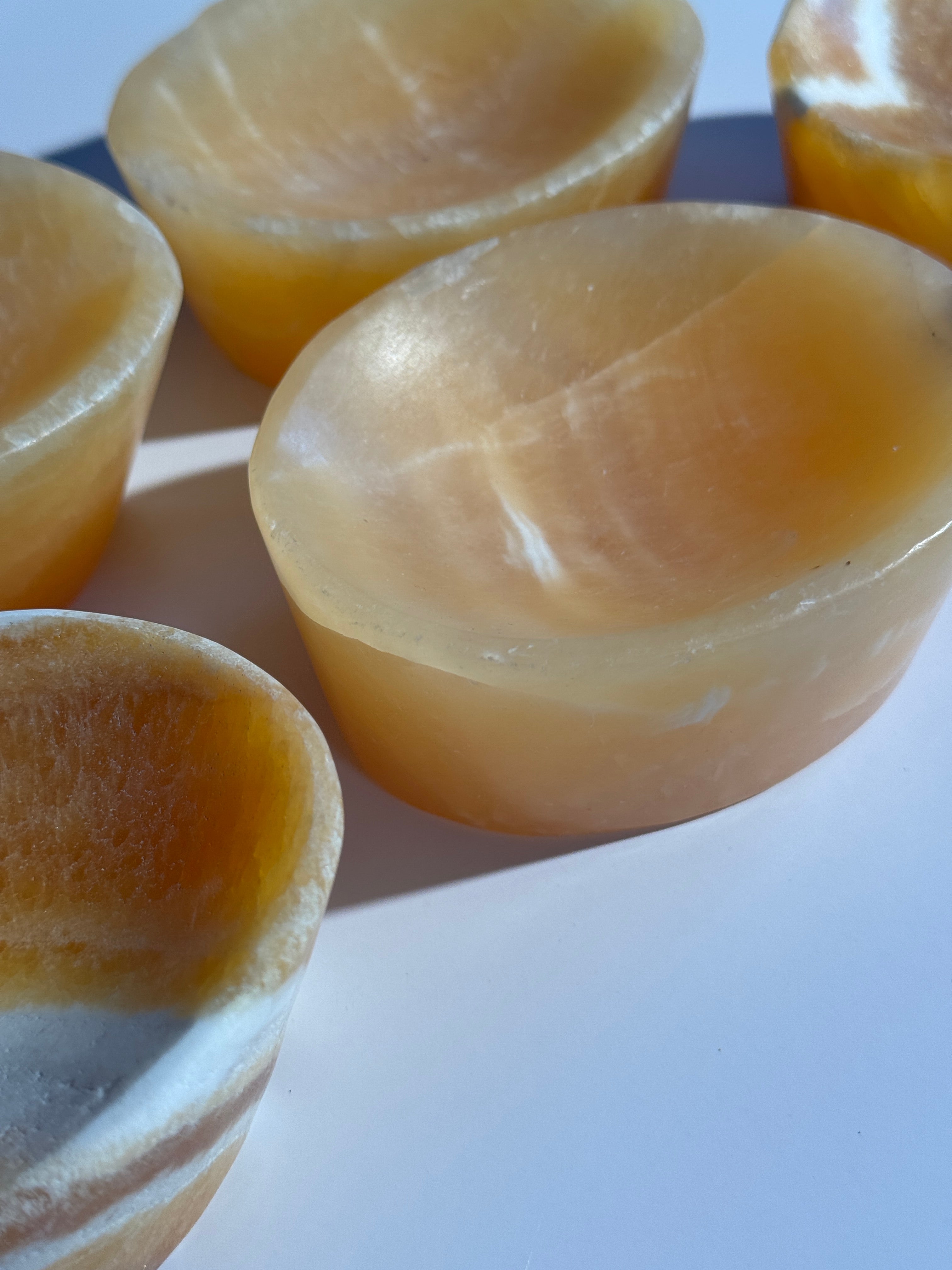 Orangencalcit Schale Oval