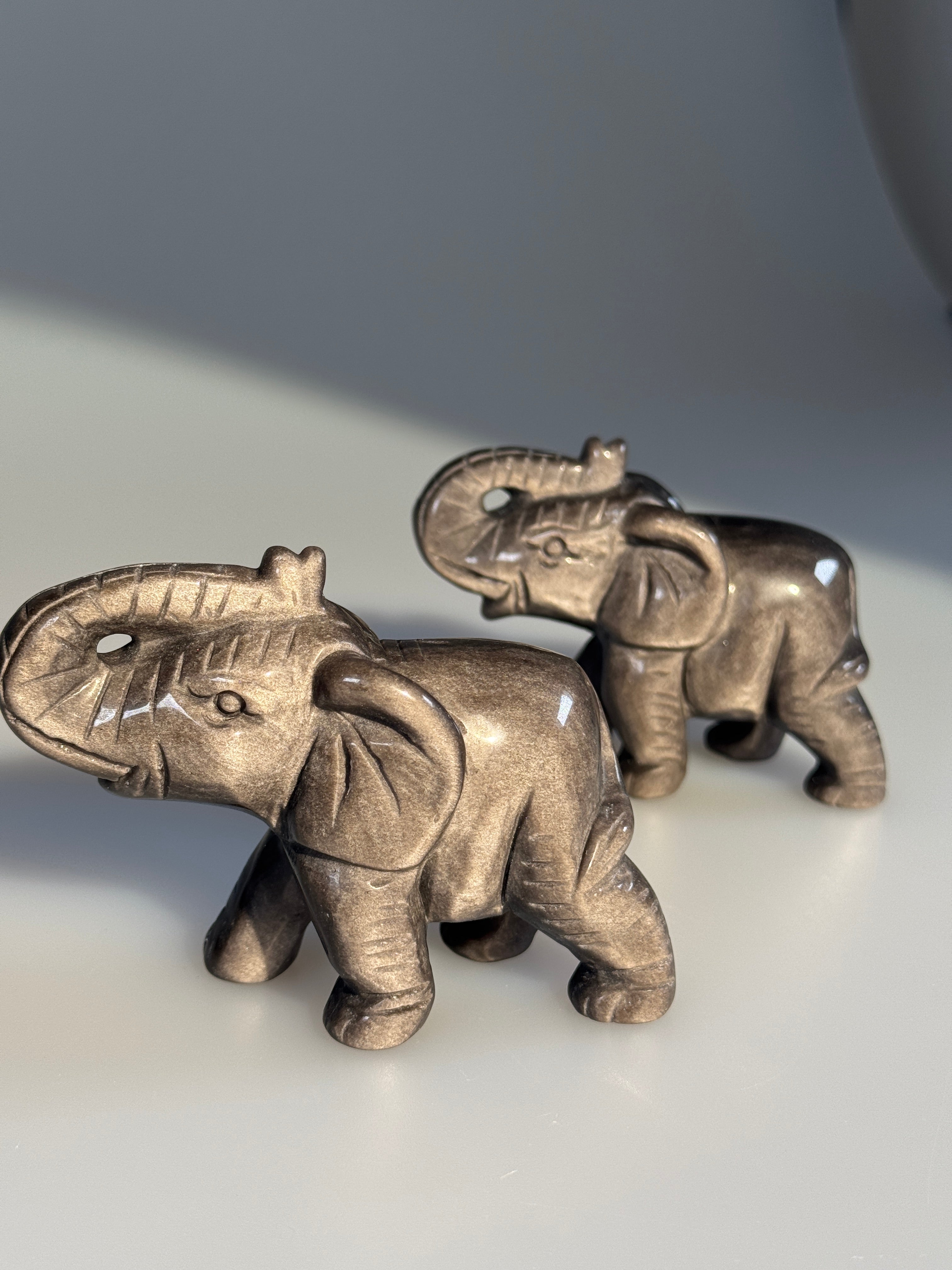 Silberobsidian Elefant