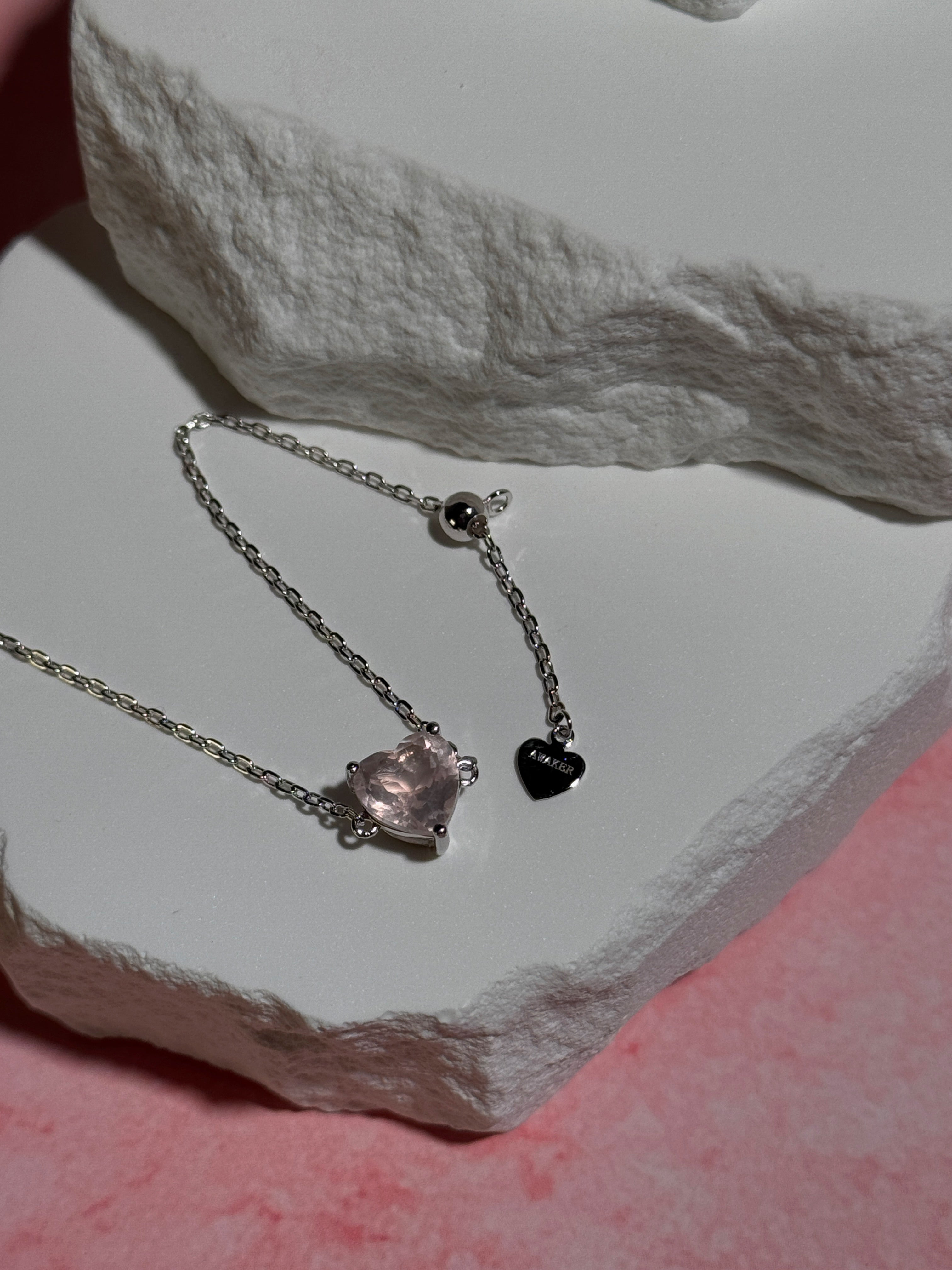 Rosenquarz Armband „Heart“