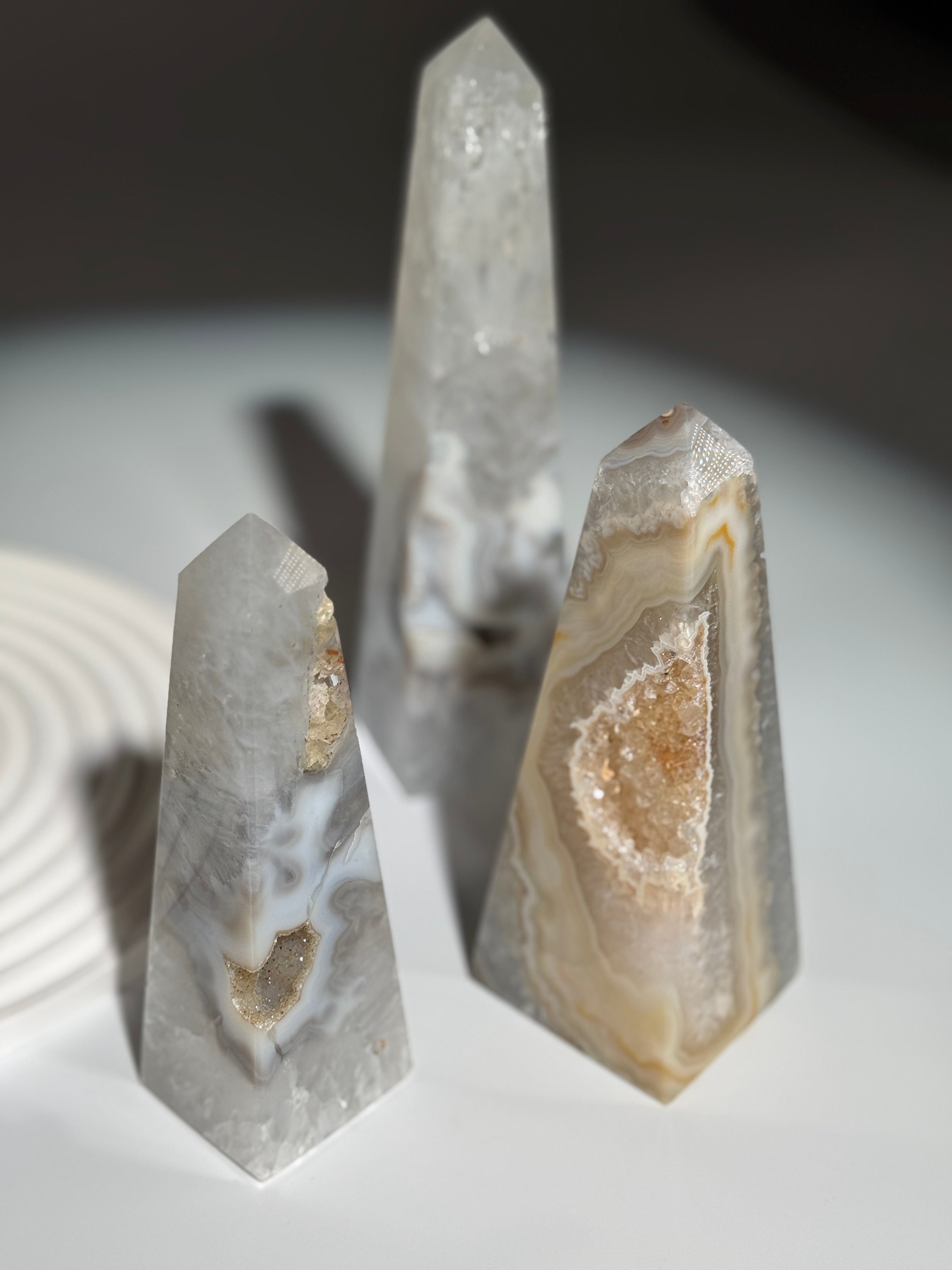 Druzy Achat Obelisk Large
