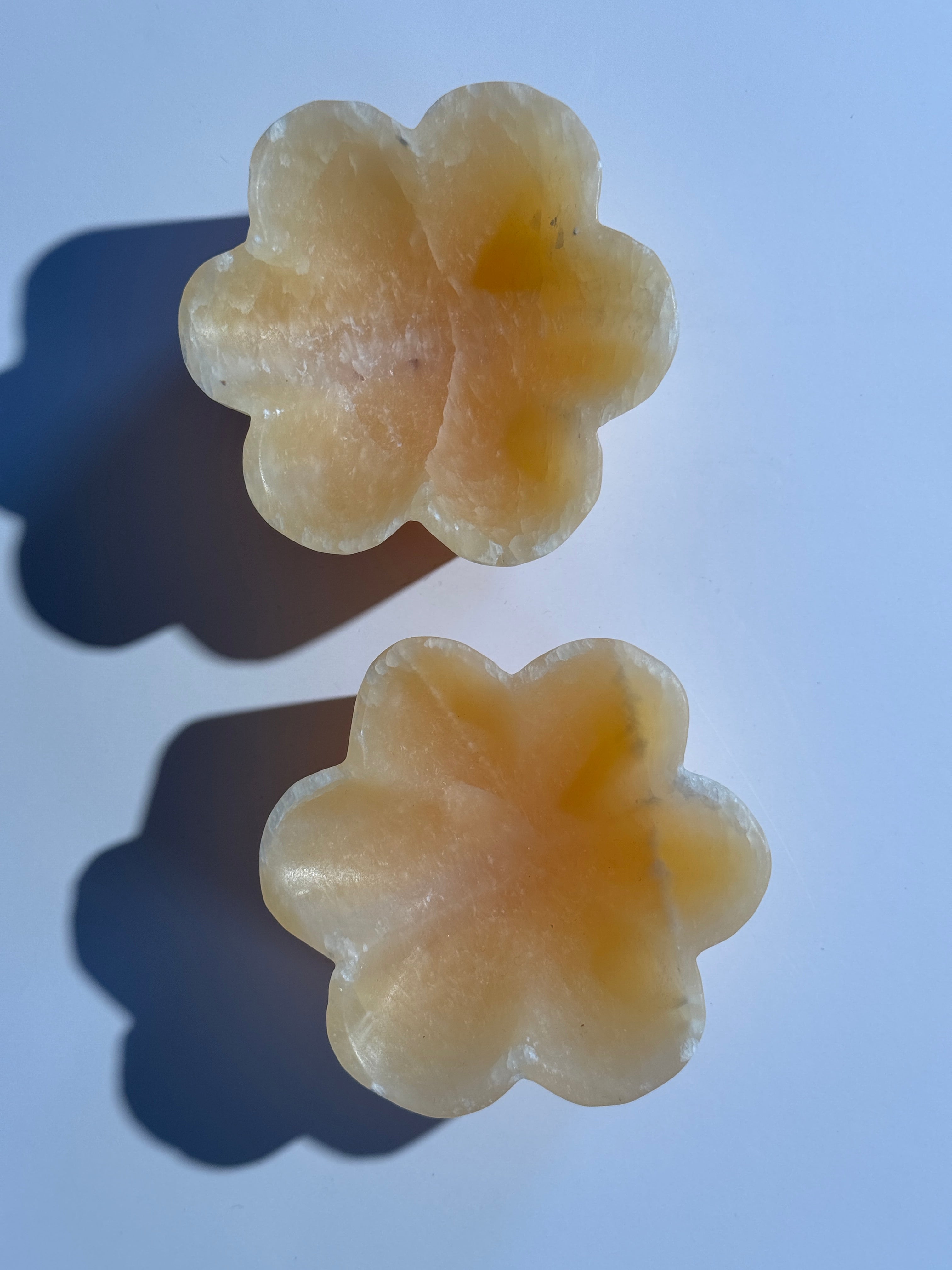 Orangencalcit Schale Flower (kräftig)