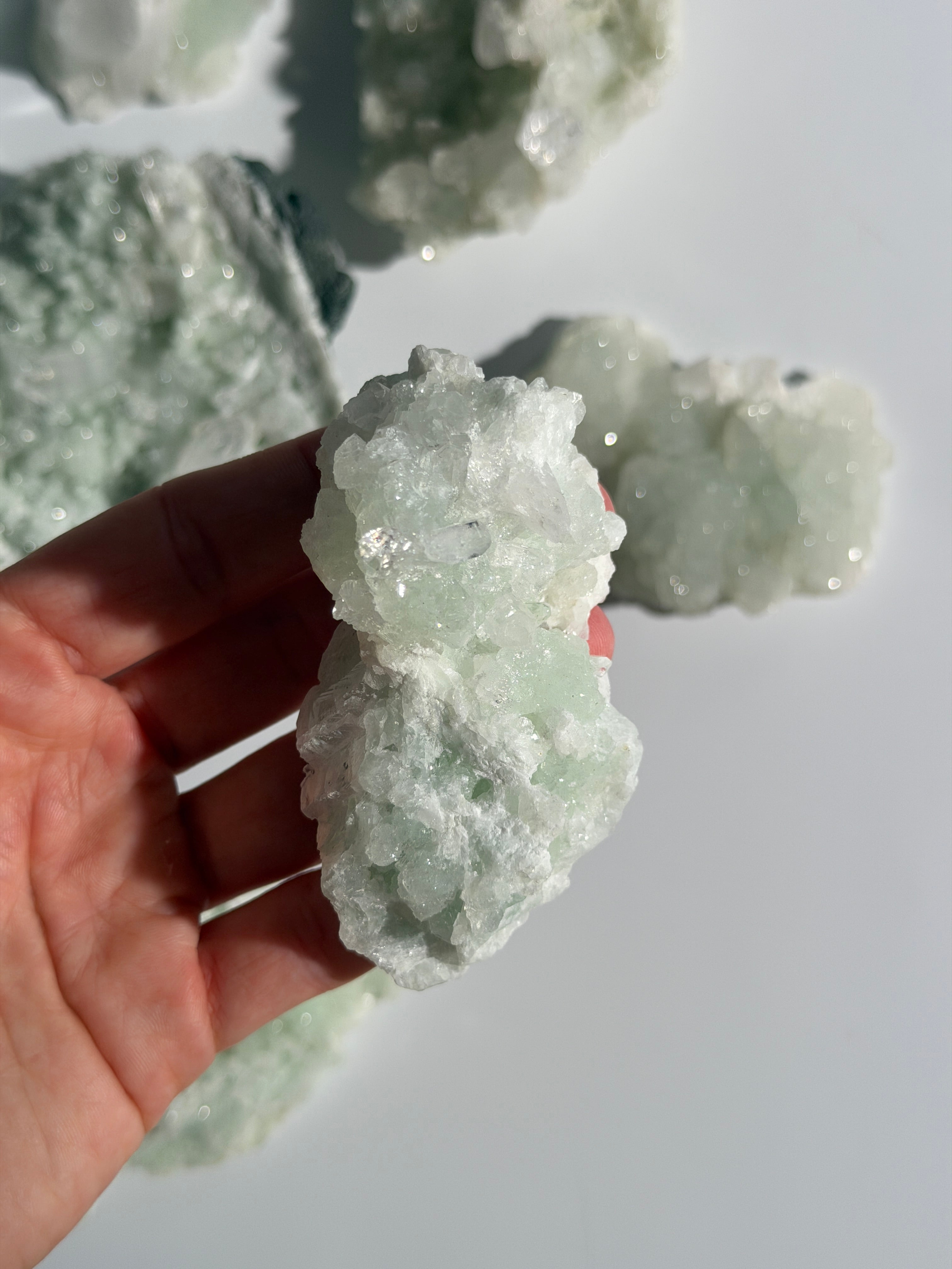 Prehnit mit Quarz Cluster | Rare