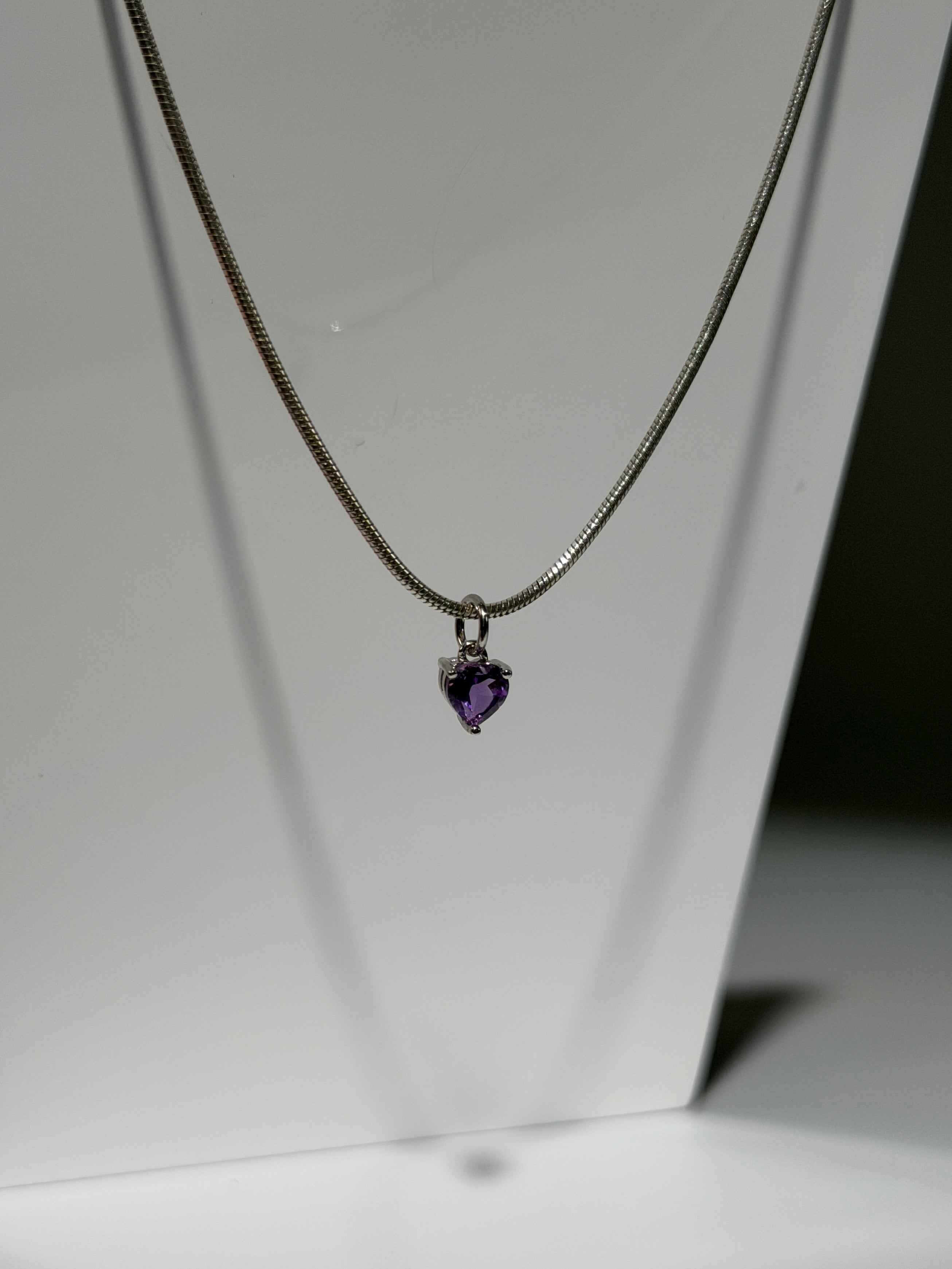 Amethyst Anhänger - Heart | 925 Sterling Silber